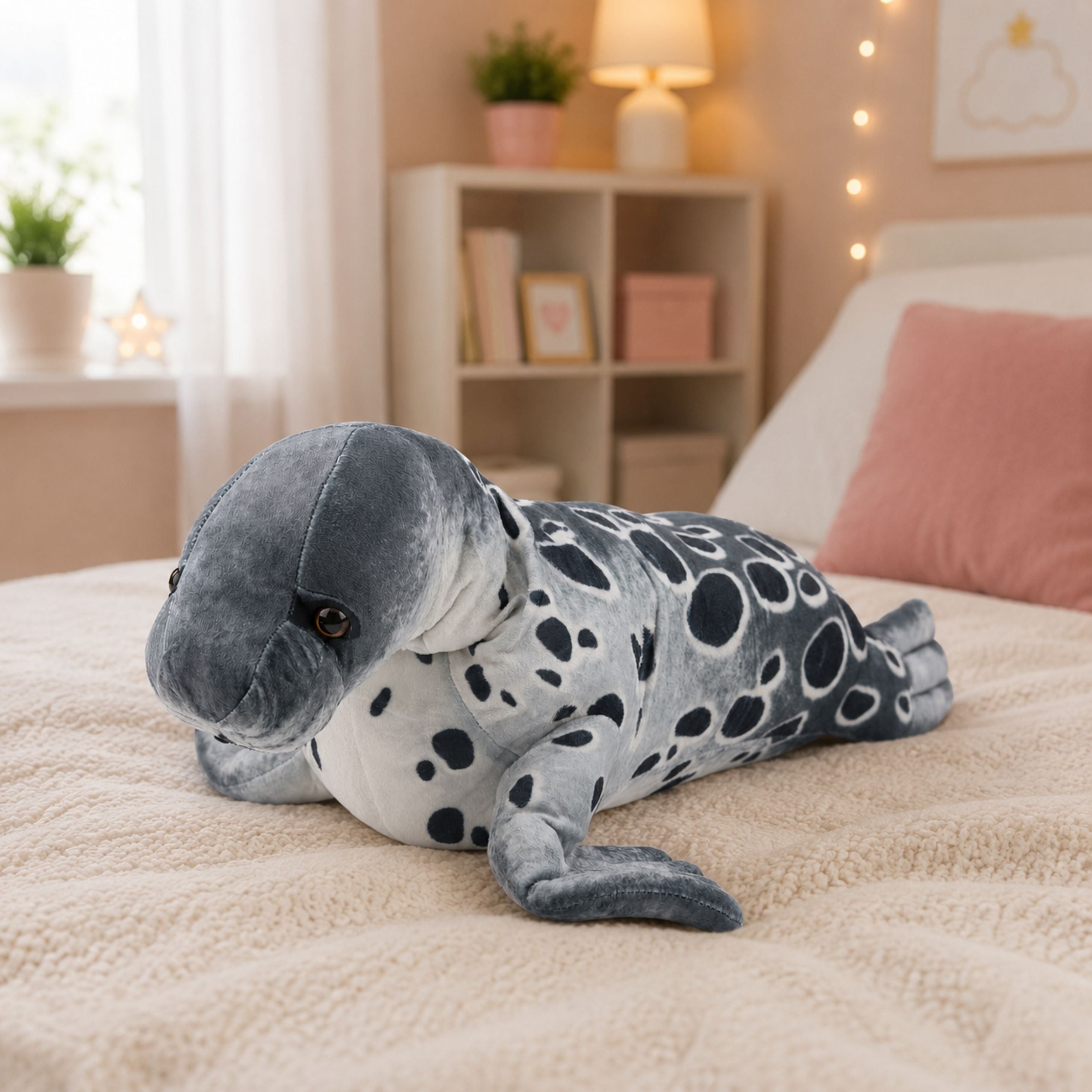 Seal Plush Mascot Cuddly Toy Realistic Gray 50 Cm