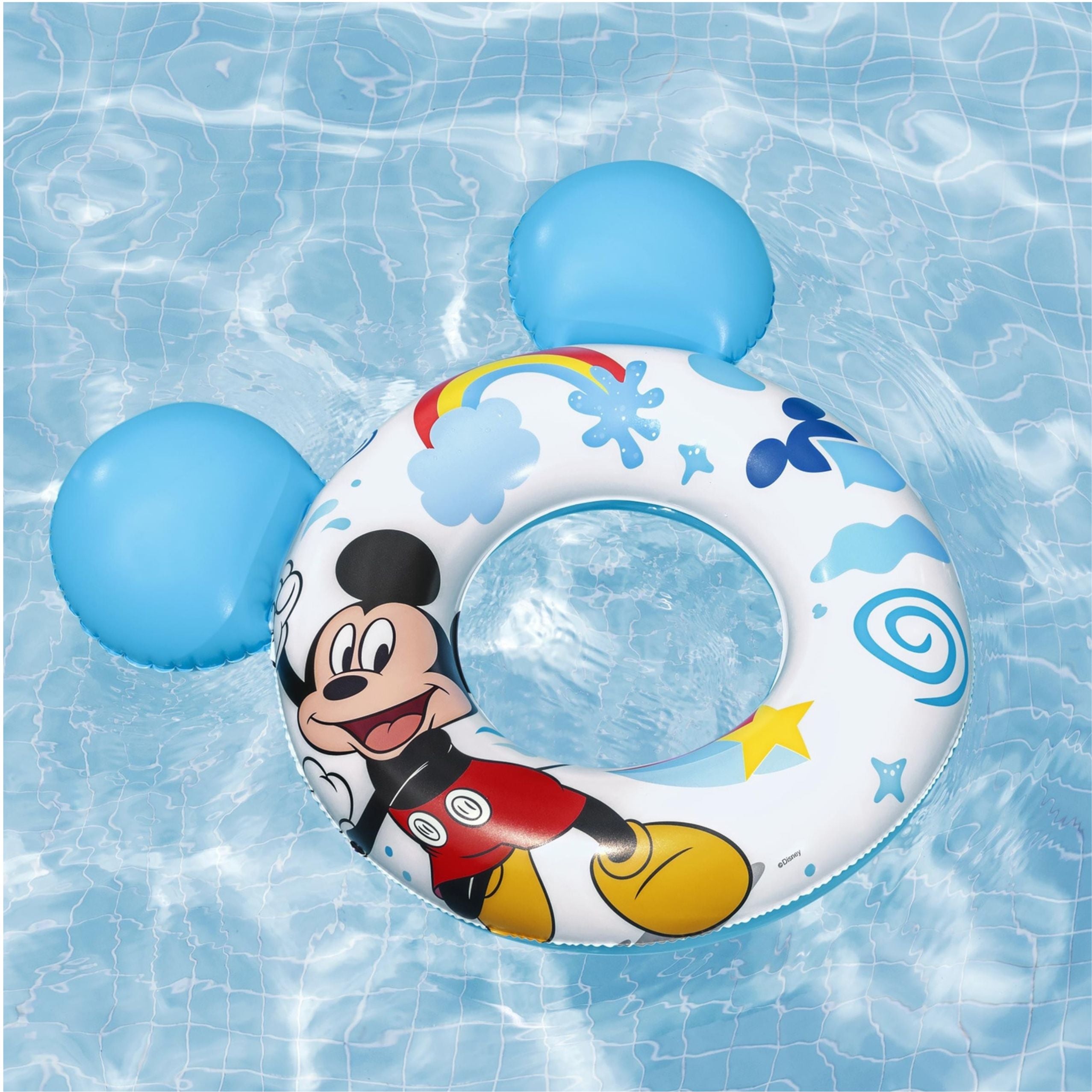 Mickey Mouse Inflatable Ring For Children With Ears Blue Bestway 9102k