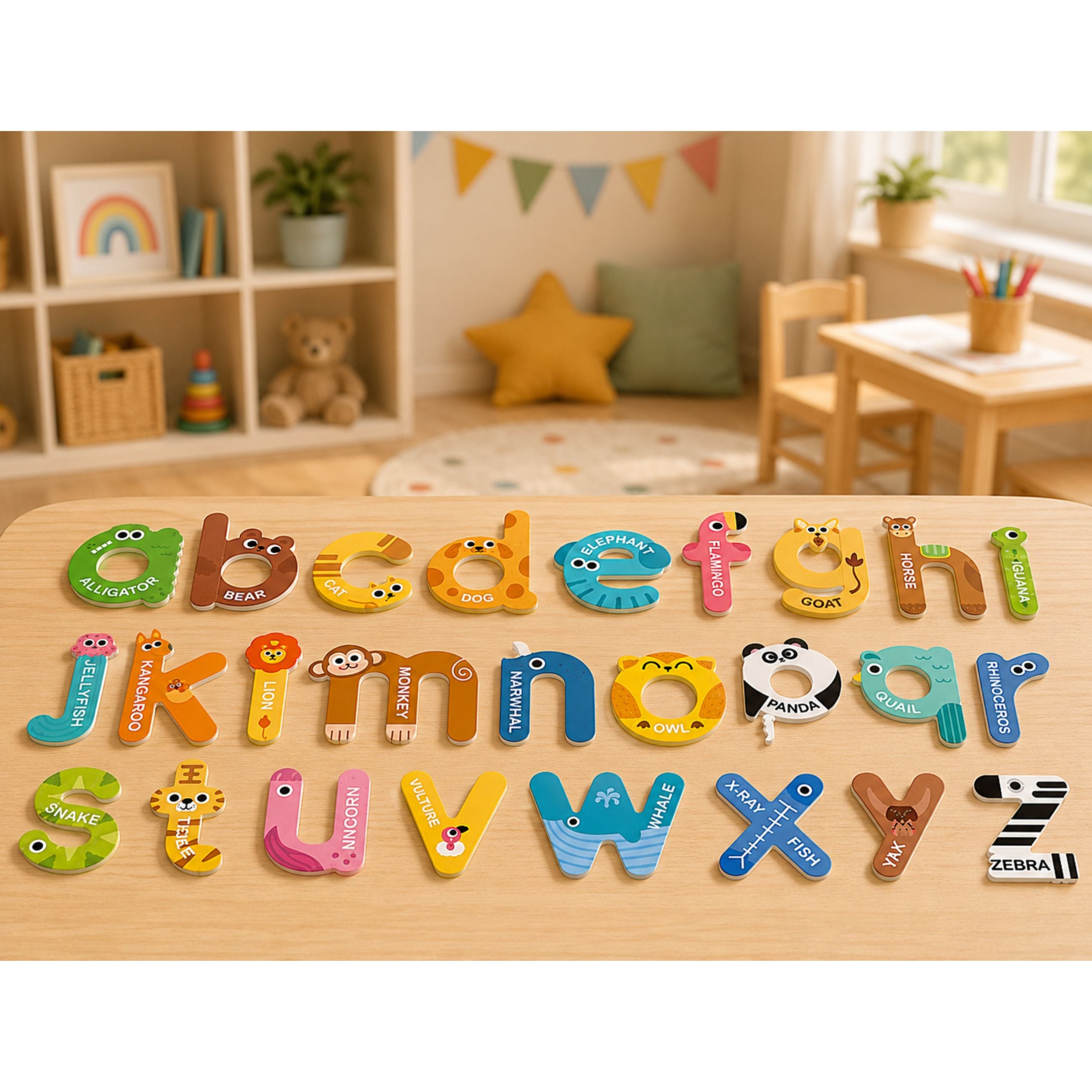 Magnetic Puzzle Letters Educational Fridge Magnets Boards 26 Pcs.