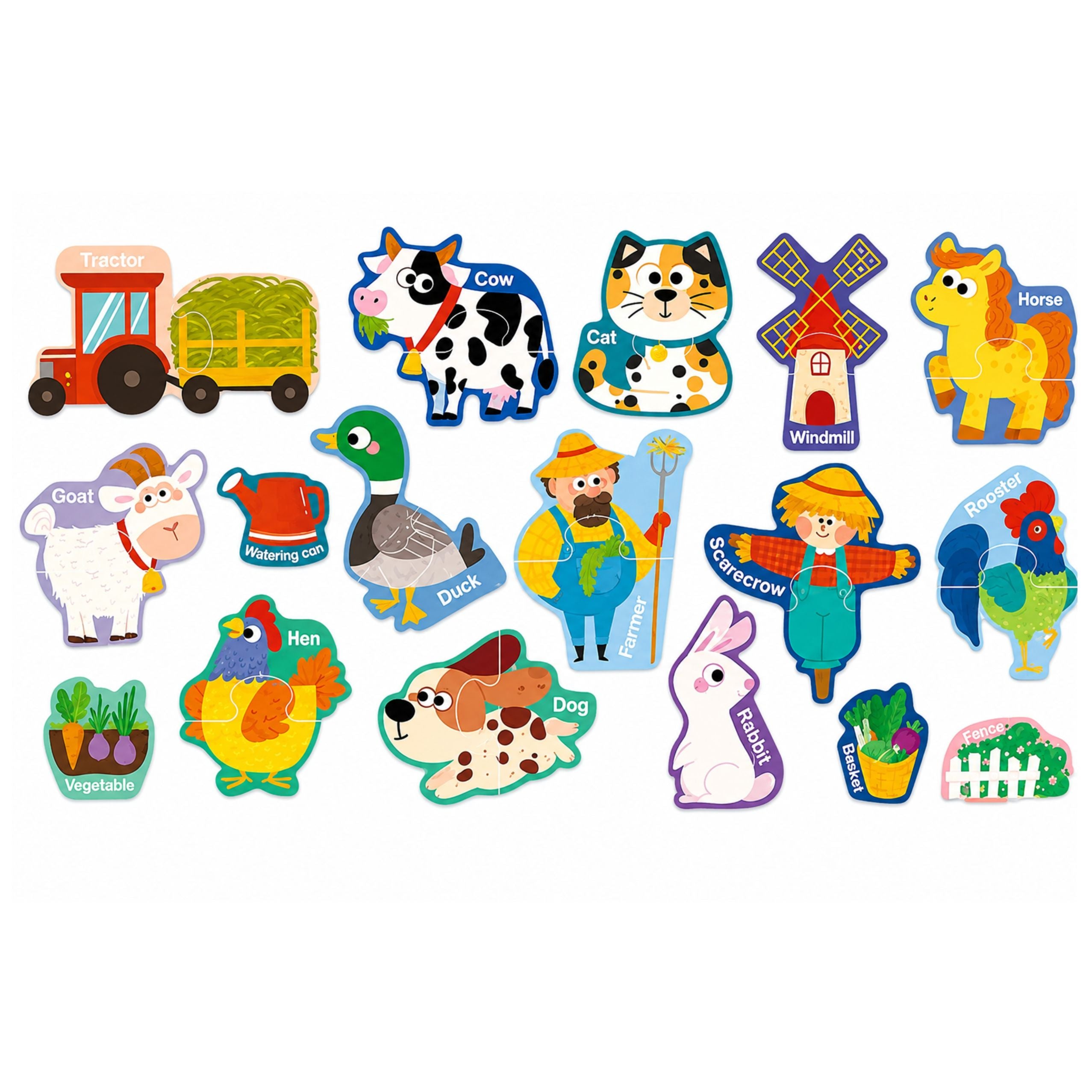 Magnetic Puzzles Pets Farm Fridge Magnets Boards 30 Pcs.
