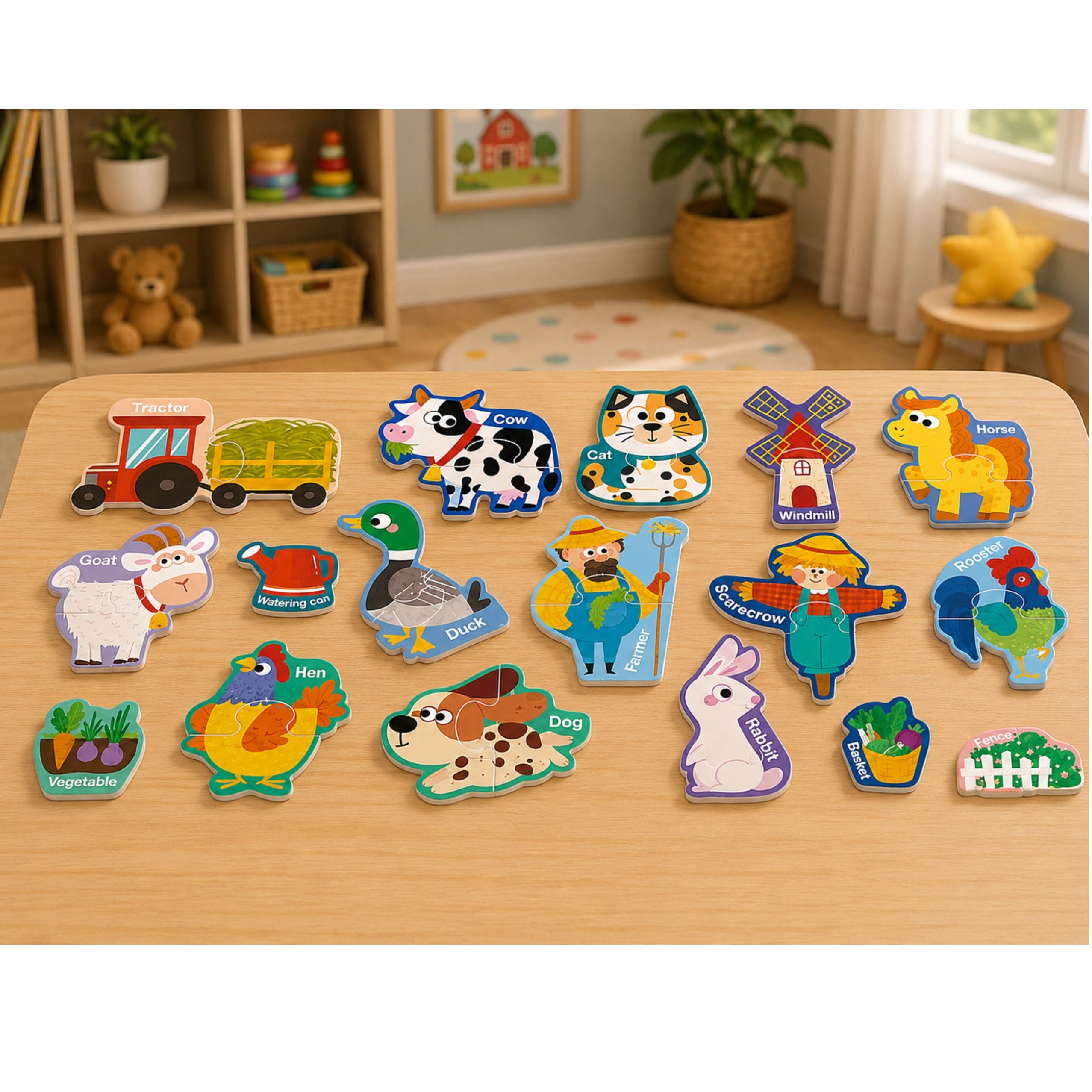 Magnetic Puzzles Pets Farm Fridge Magnets Boards 30 Pcs.
