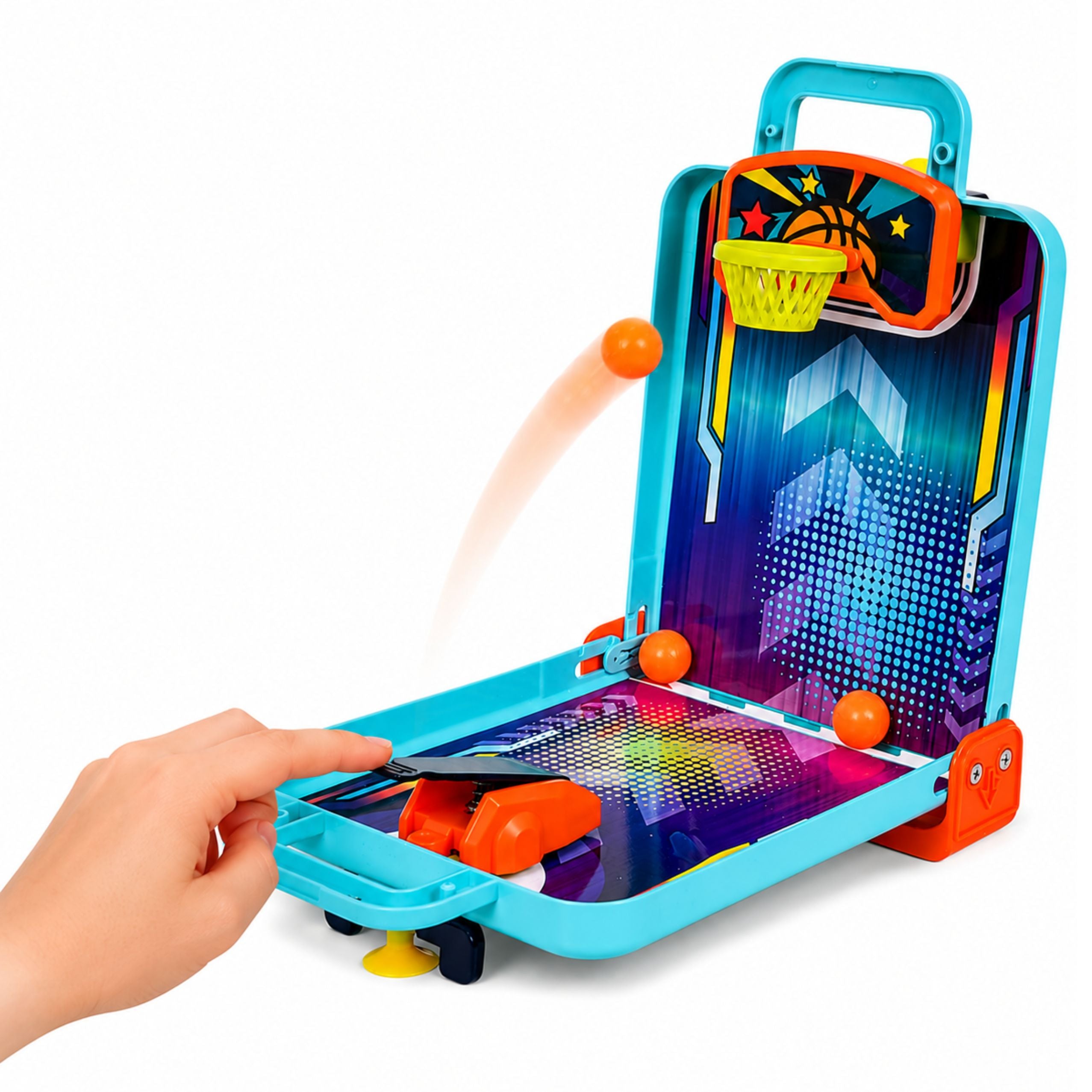 Mini Arcade Game 3 In 1 Basketball Pinball Bowling Portable Case