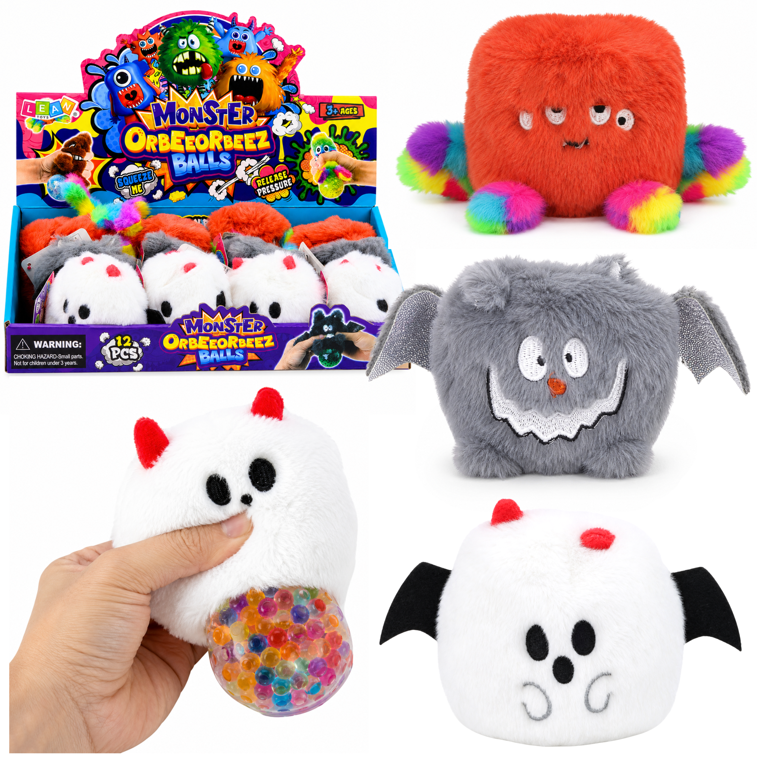 Plush Squishy Creature With Glitter Sensory Anti-stress Colorful 8cm