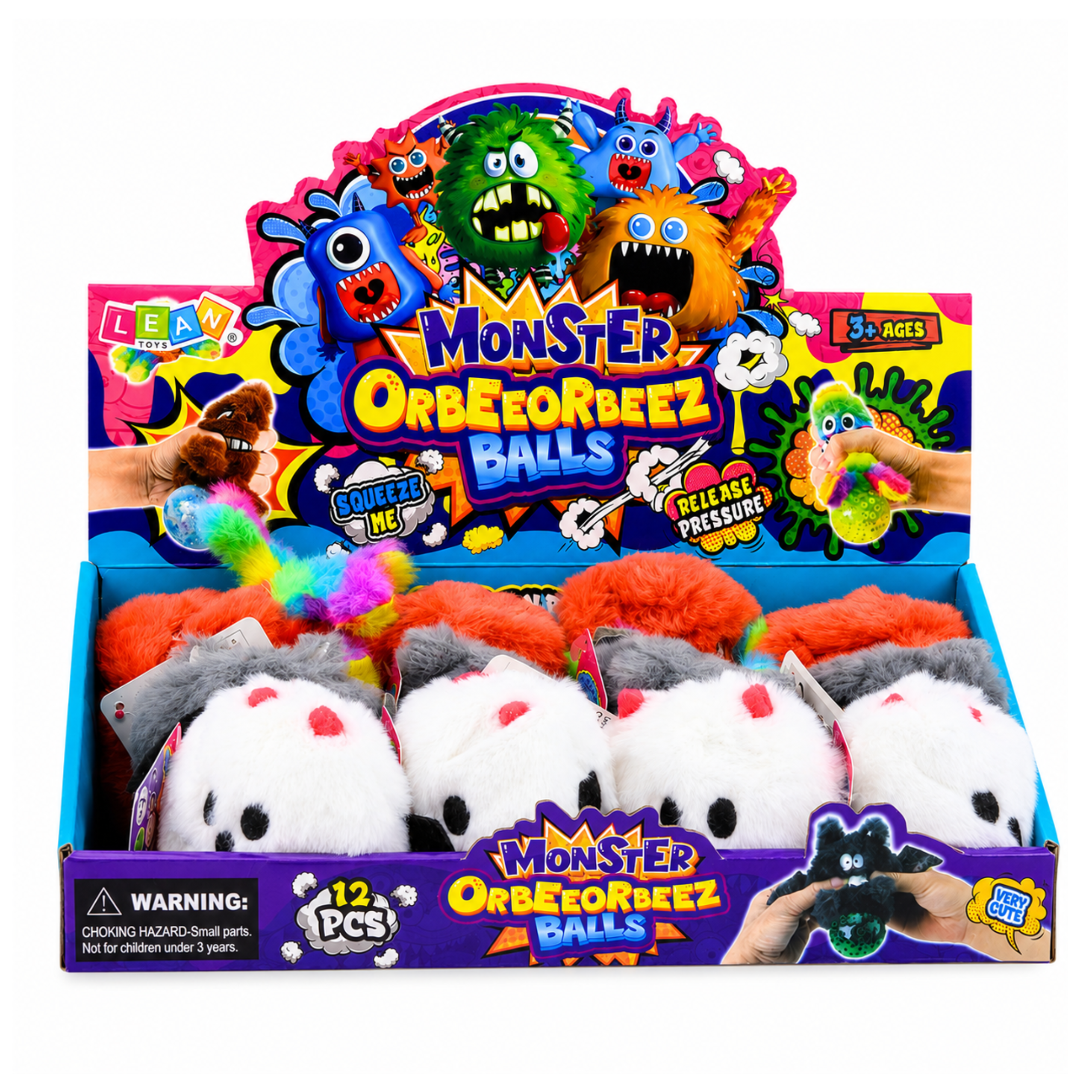 Plush Squishy Creature With Glitter Sensory Anti-stress Colorful 8cm