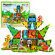 Magnetic Construction Blocks Wild Animals Jungle Zoo 52 Pcs.