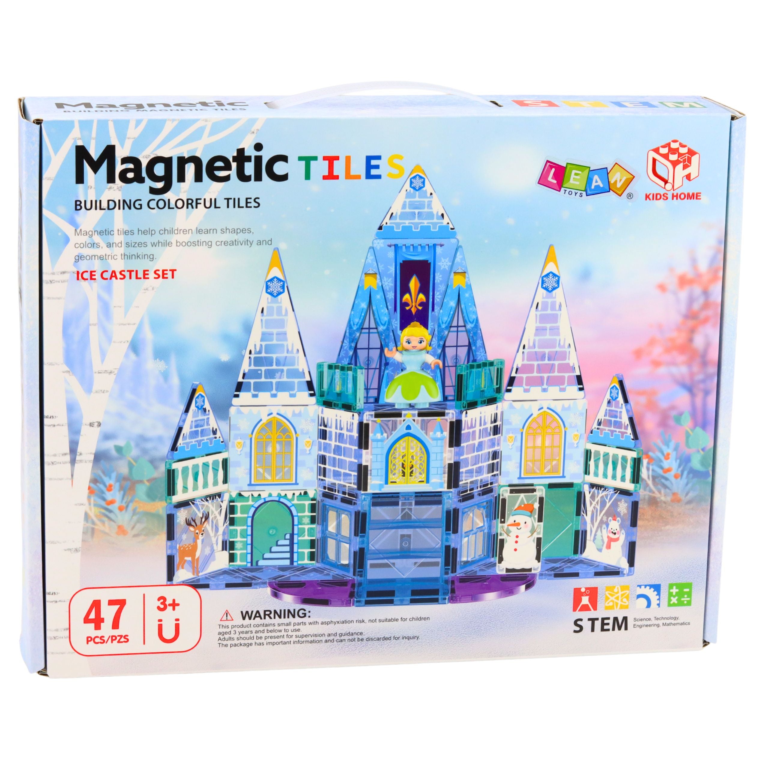 Magnetic Construction Blocks Ice Princess Castle Blue 47 Pcs.