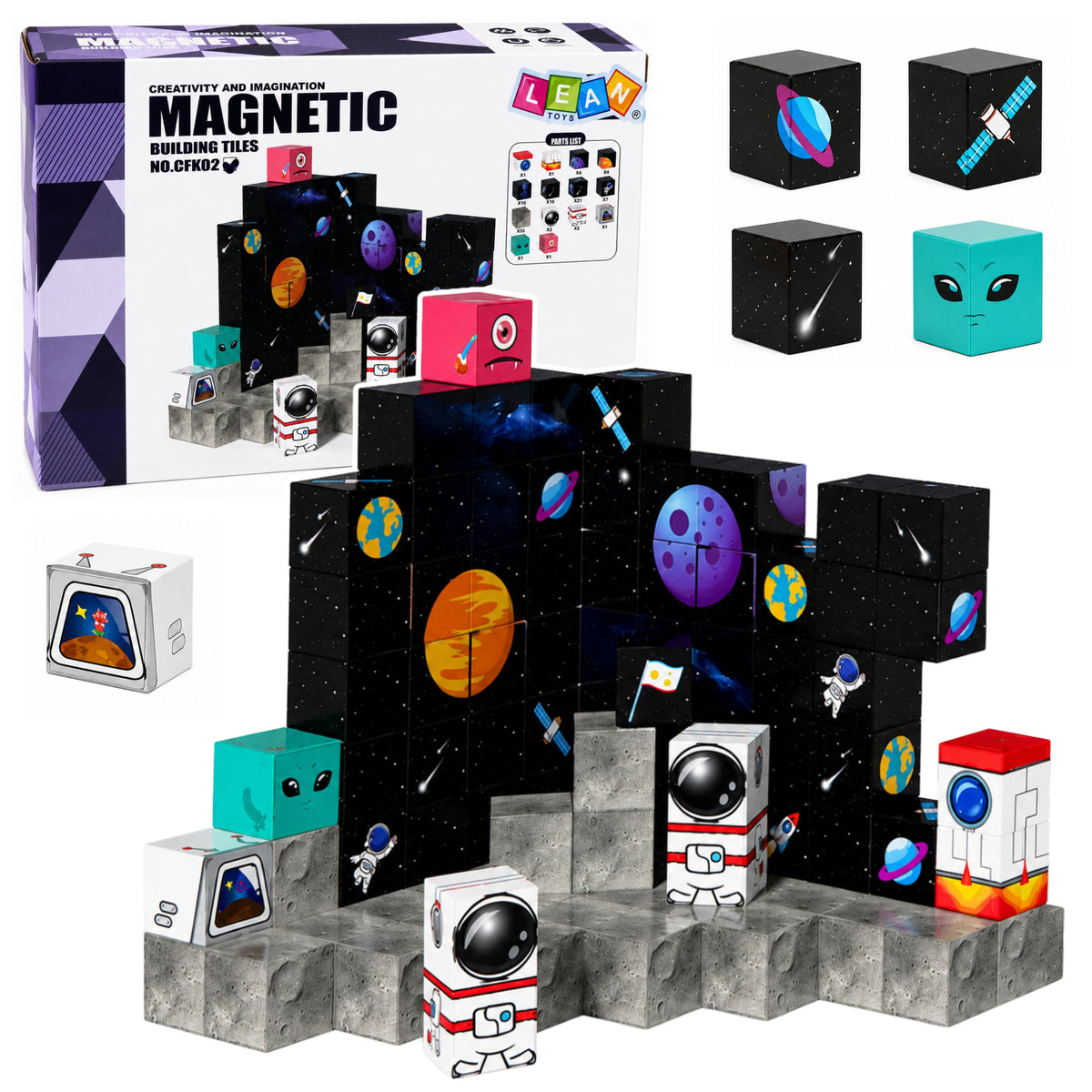 Uppsättning av magnetiska block Kuber Kuber Pixels 3d Space 100 st.