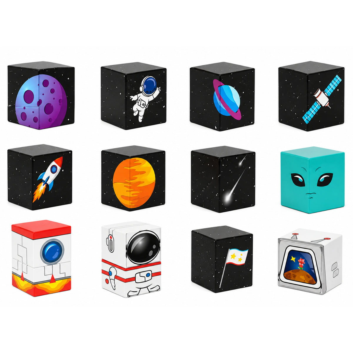 Uppsättning av magnetiska block Kuber Kuber Pixels 3d Space 100 st.