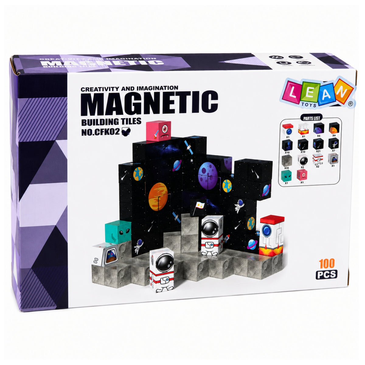 Uppsättning av magnetiska block Kuber Kuber Pixels 3d Space 100 st.