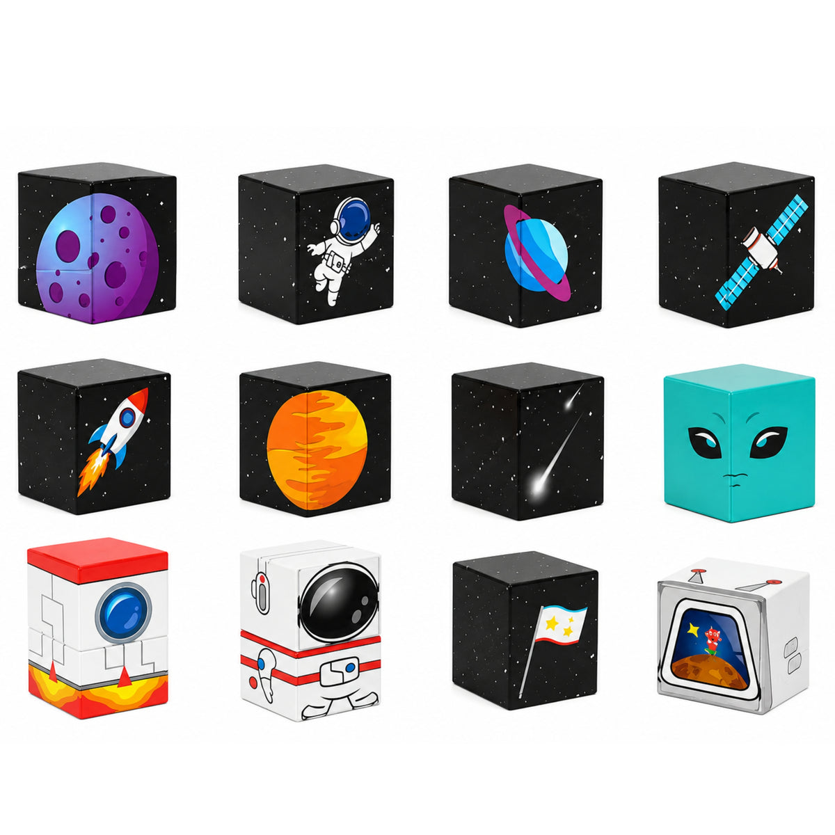 Set Blocuri Magnetice Cuburi Cuburi Pixeli 3d Spatiu 50 Buc.