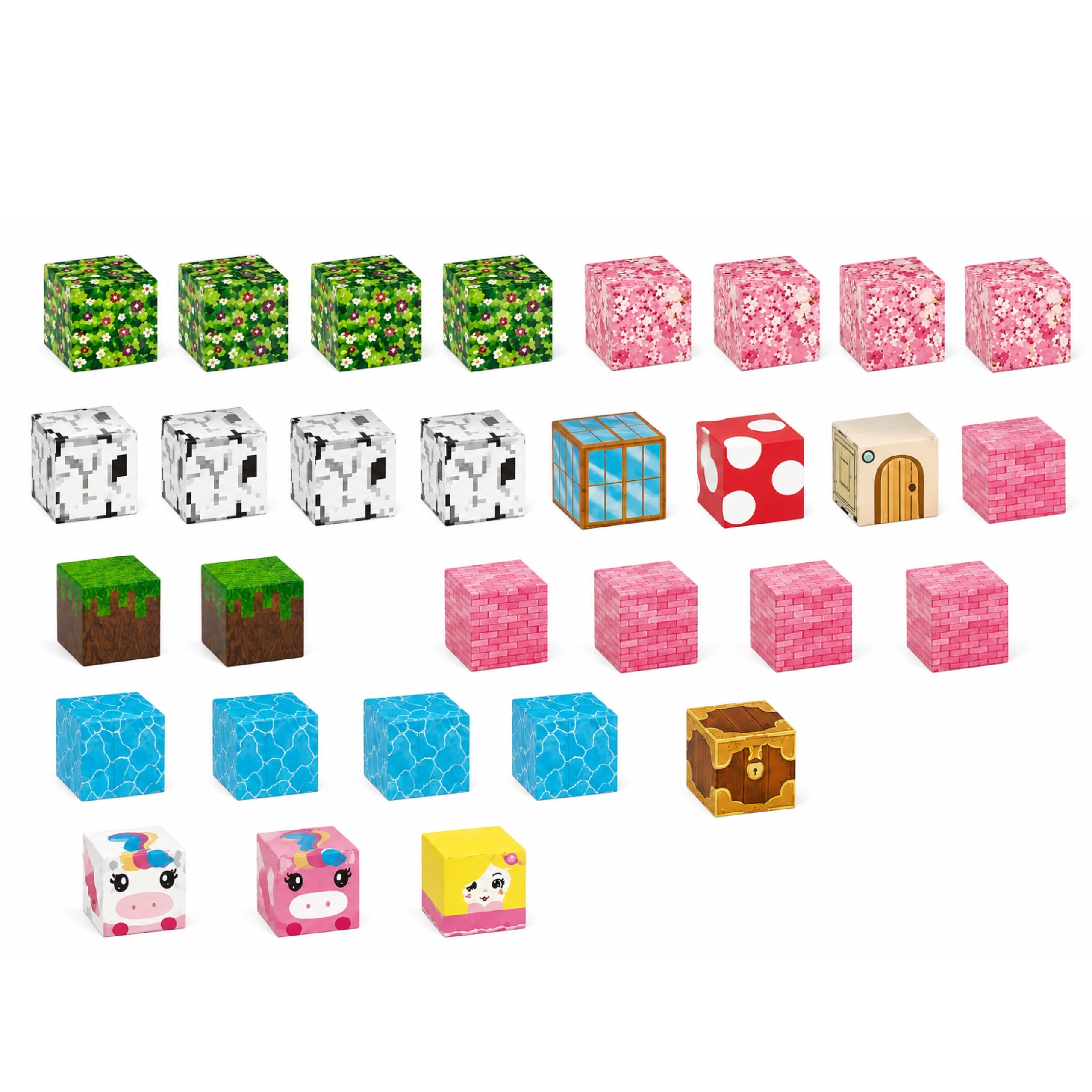 Set Blocuri Magnetice Cuburi Cuburi Pixeli Unicorni 3d 50 Buc.
