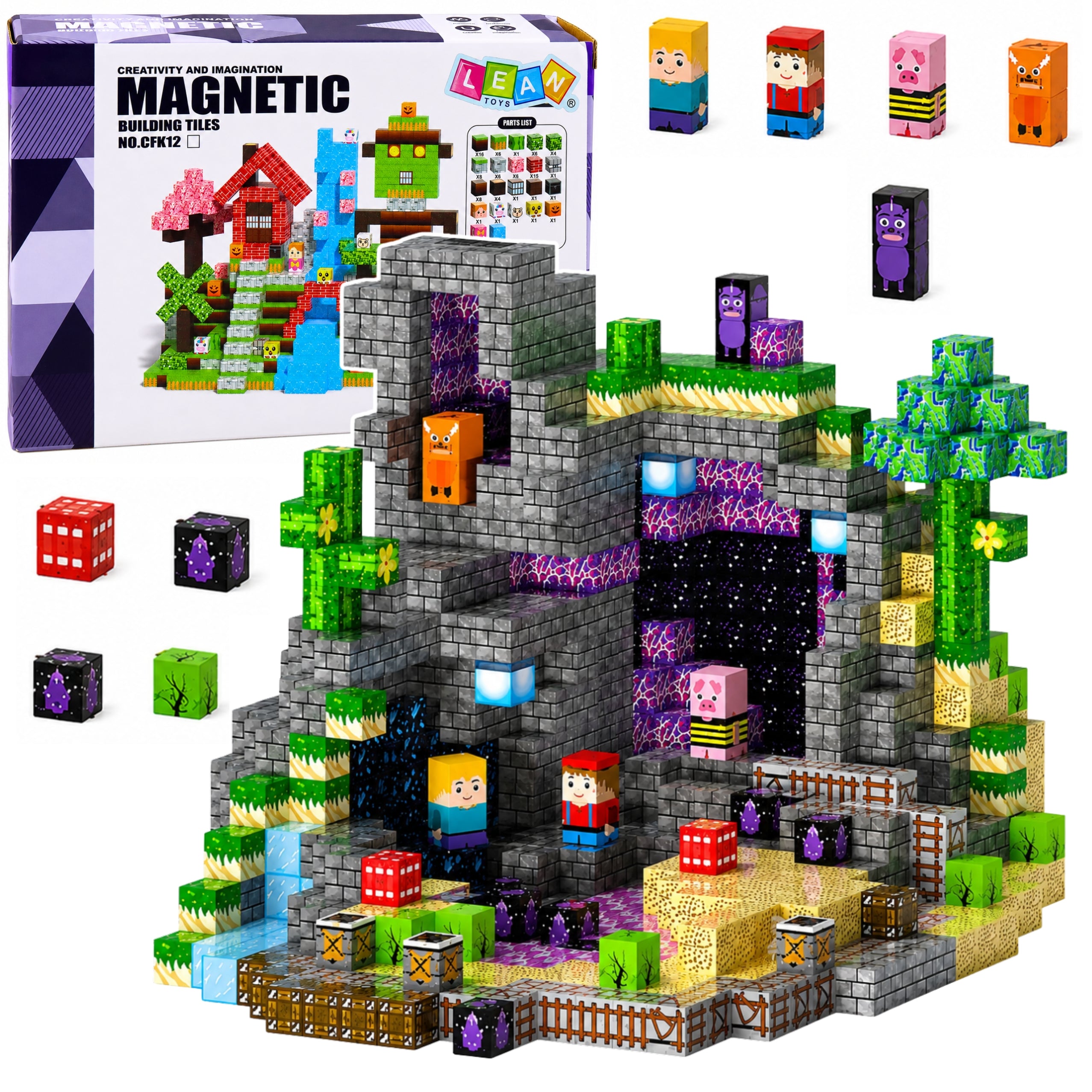 Blocos Magnéticos Pixels Cubos Cubos Square World 100 Unid.
