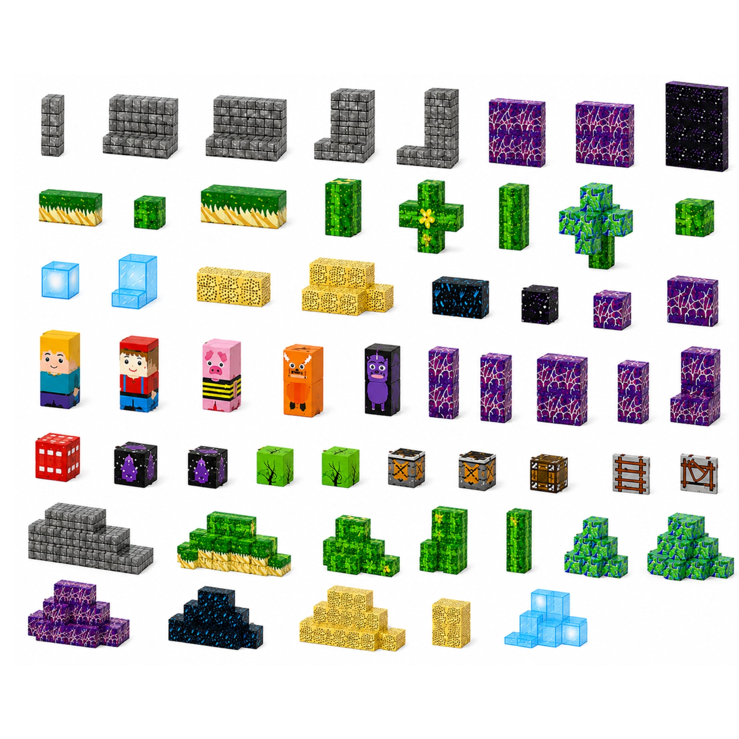 Magnetic Blocks Pixels Cubes Cubes Square World 100 Pcs.