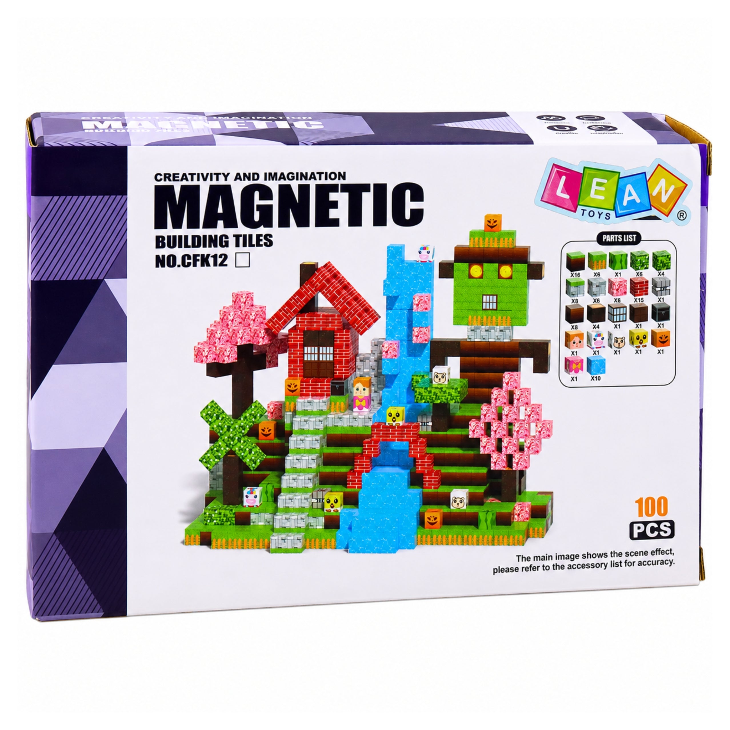 Blocos Magnéticos Pixels Cubos Cubos Square World 100 Unid.