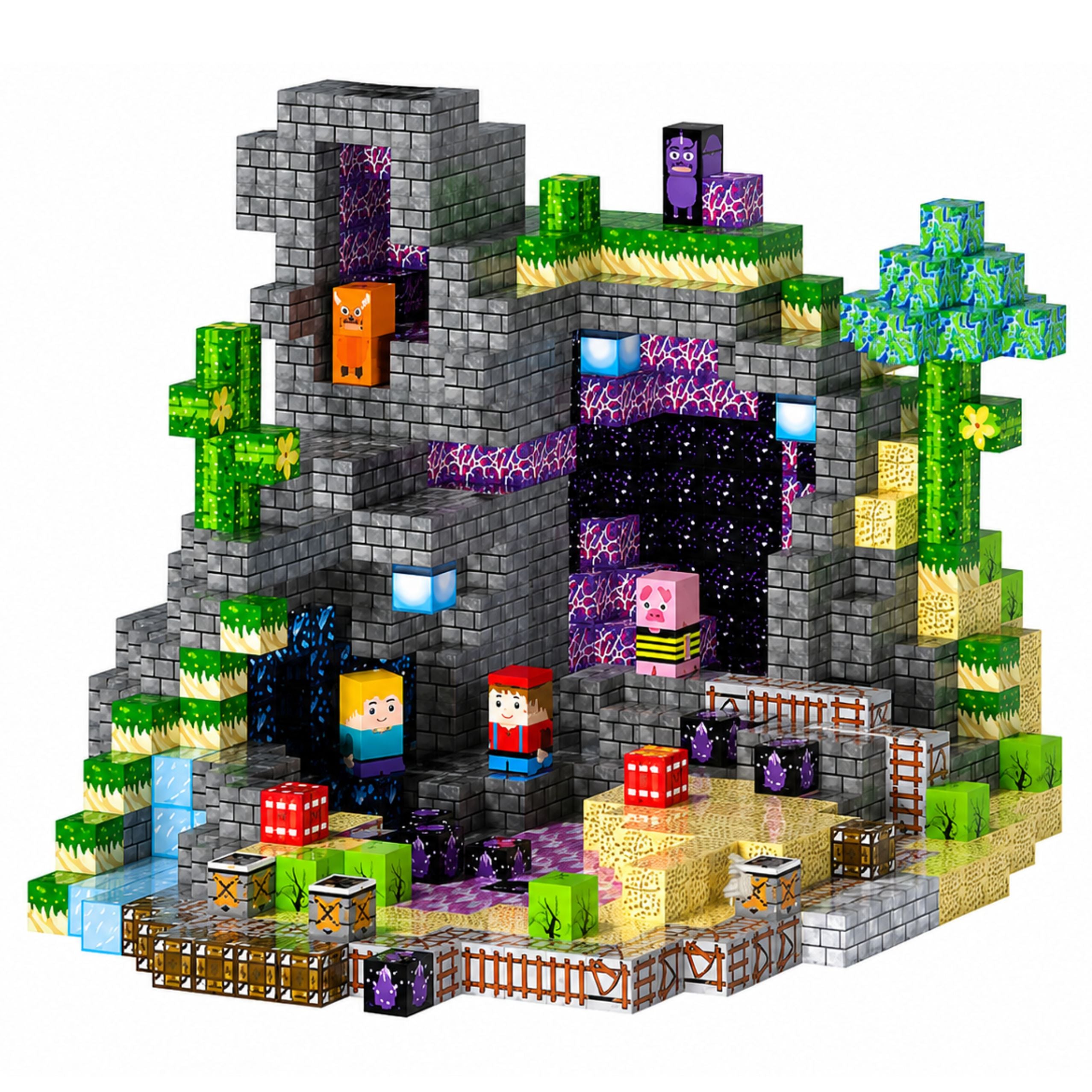 Magnetic Blocks Pixels Cubes Cubes Square World 100 Pcs.