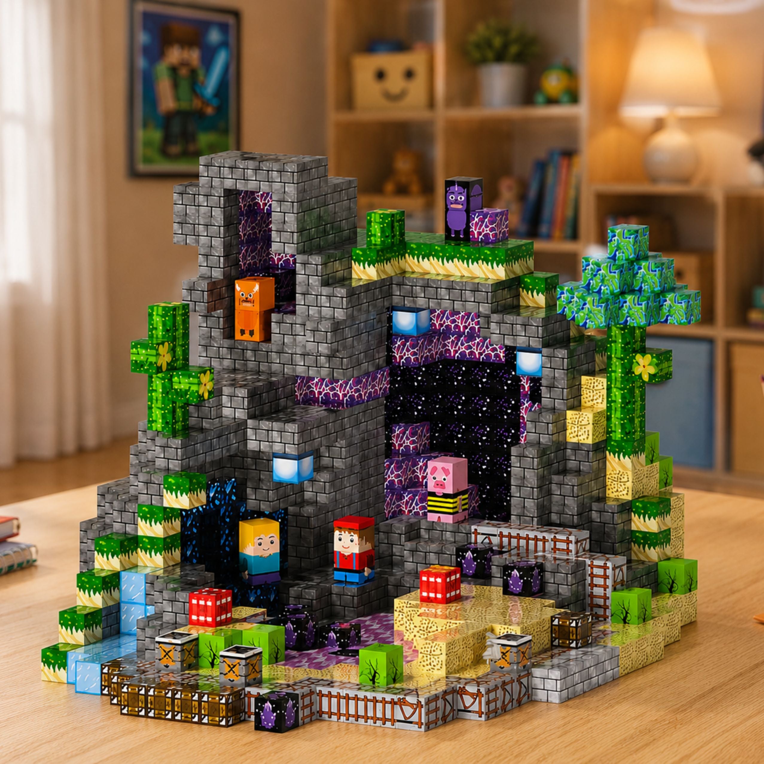 Magnetic Blocks Pixels Cubes Cubes Square World 100 Pcs.