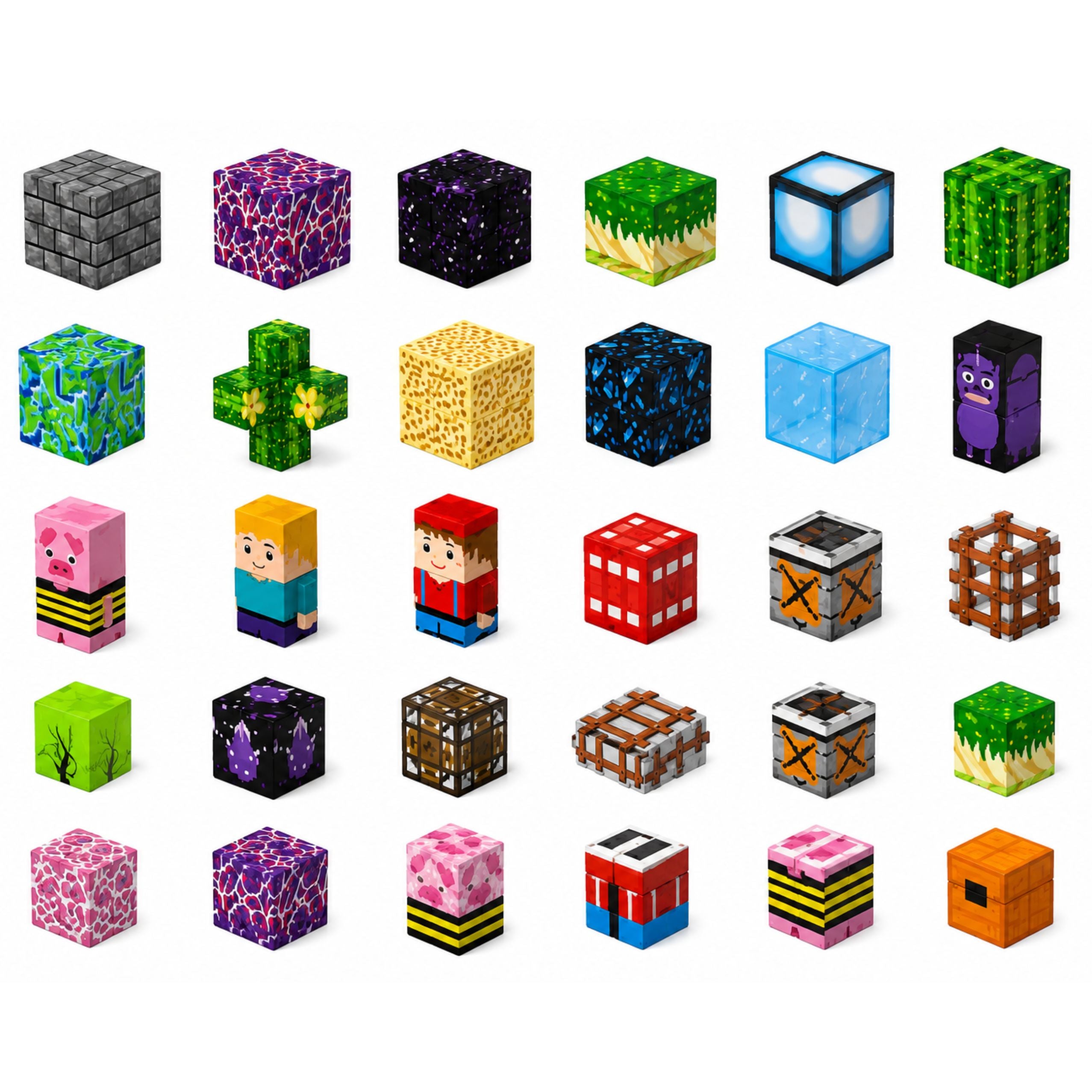 Magnetic Blocks Pixels Cubes Cubes Square World 100 Pcs.