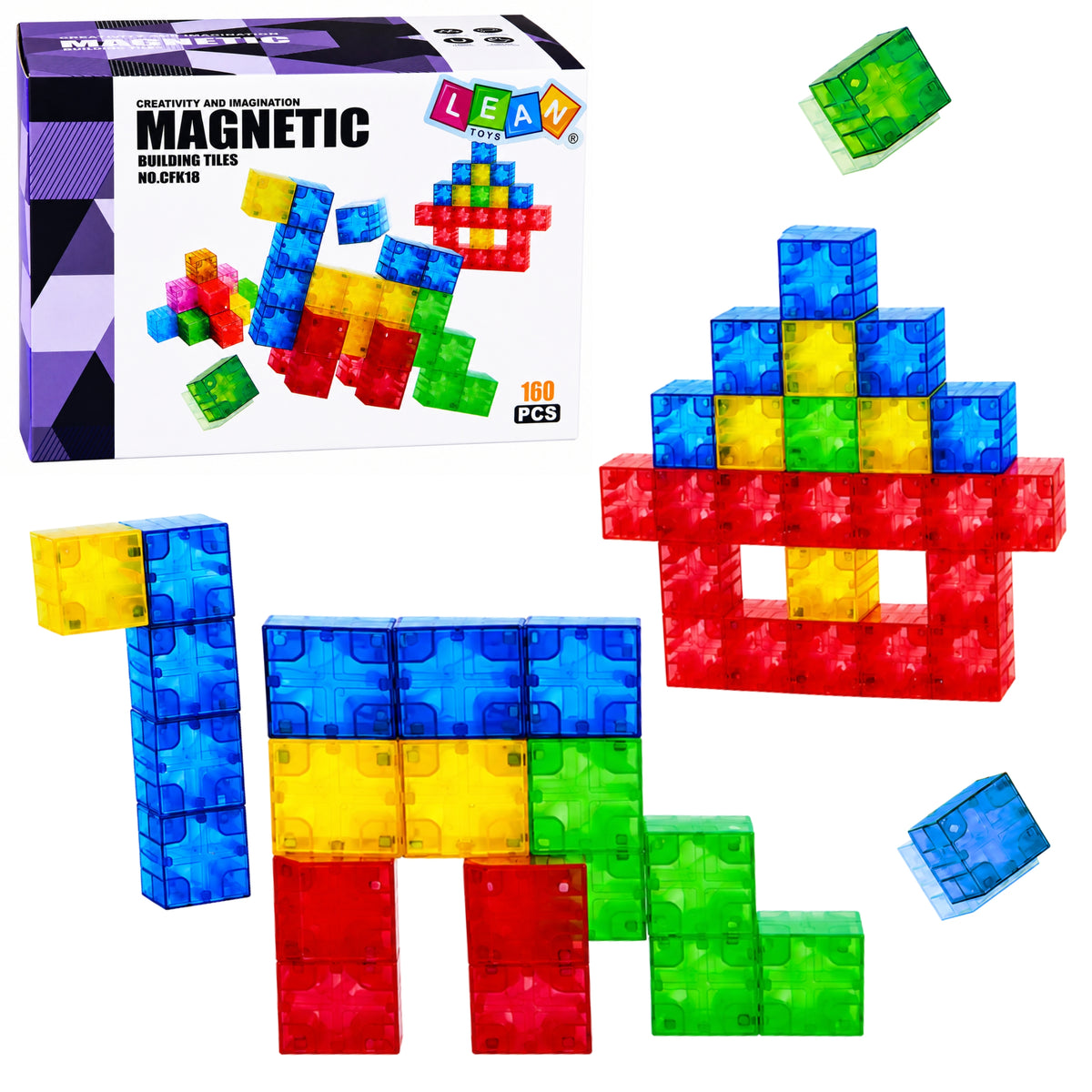 Cubi da costruzione magnetici Cubi 3D colorati 160 pezzi.