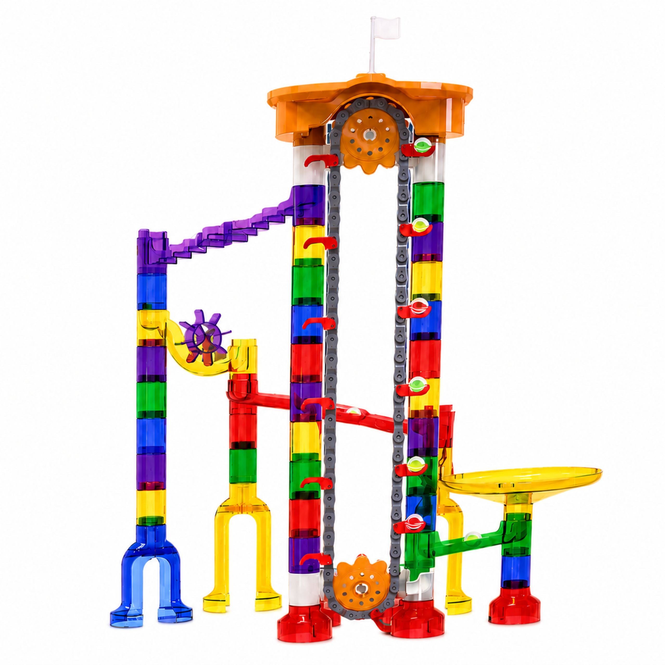 Construction Blocks Space Track For Balls Tunnels Colorful 3d 153 Pcs.