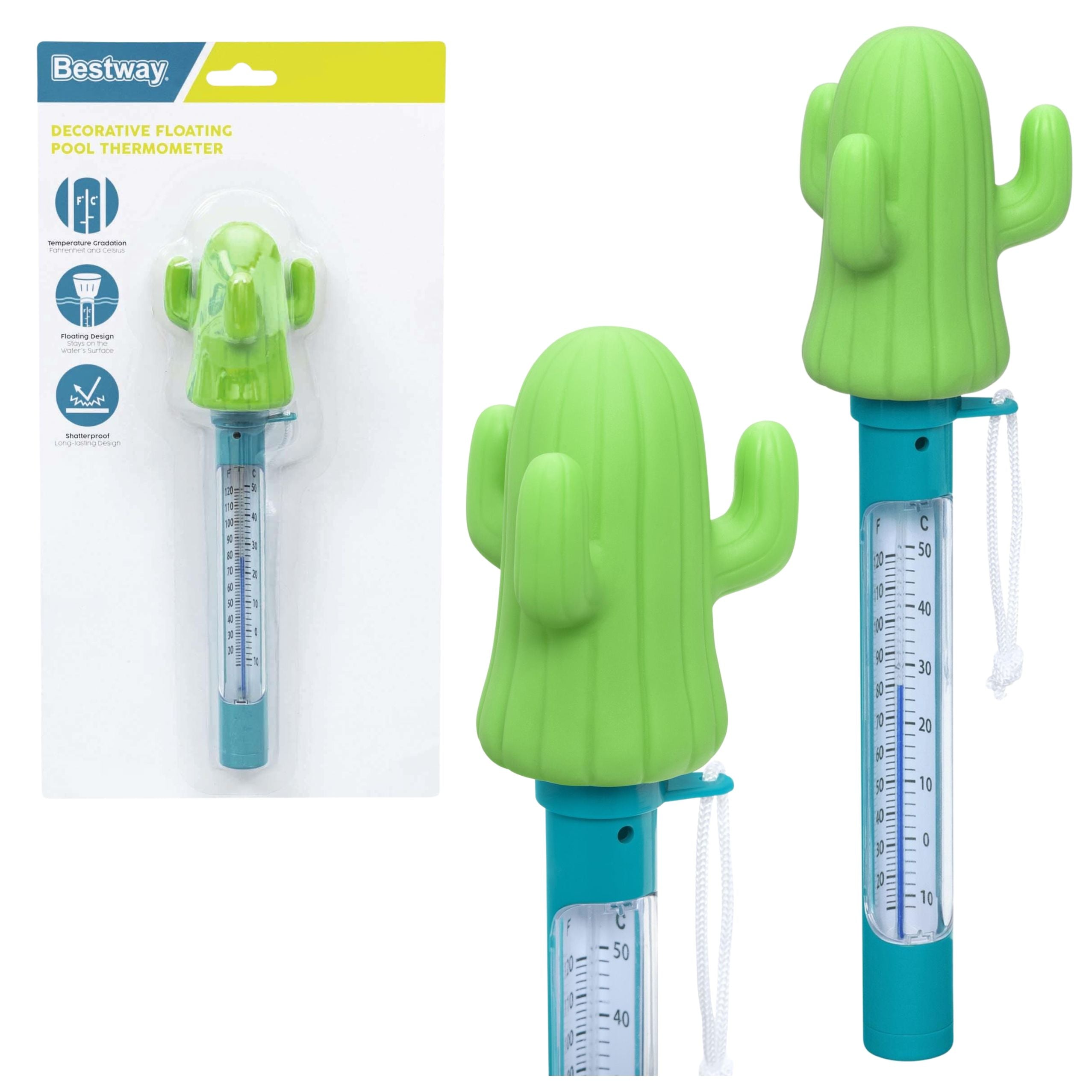 Bestway 58763 Floating Thermometer For Spa Pools Cactus Green