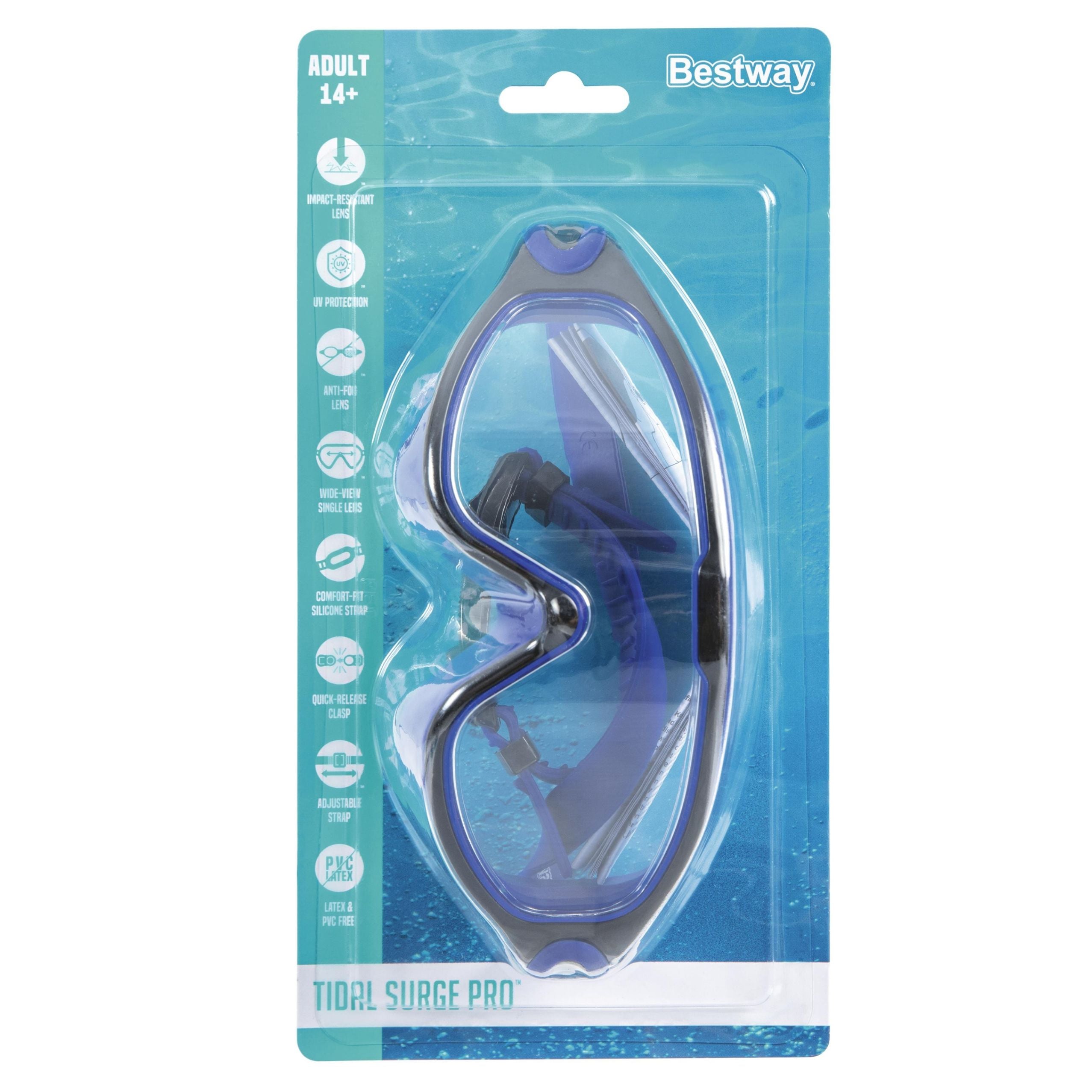 Bestway 21194 Adjustable Black And Blue Swimming Goggles