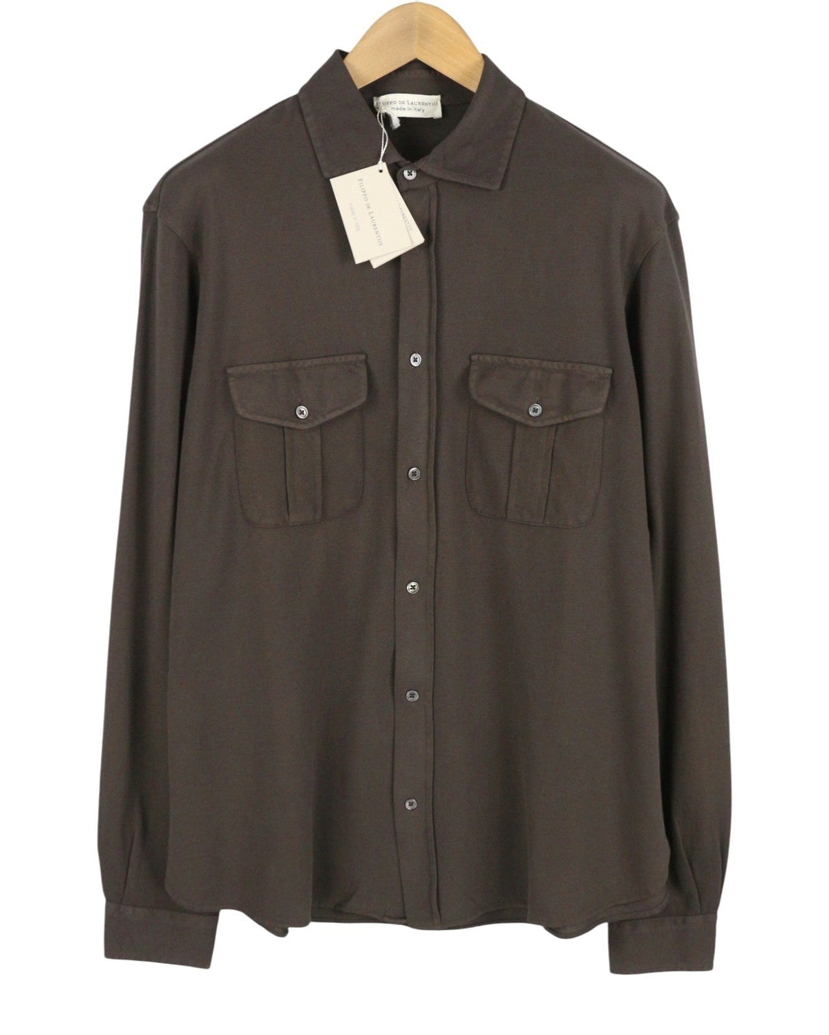 Camicia in cotone marrone