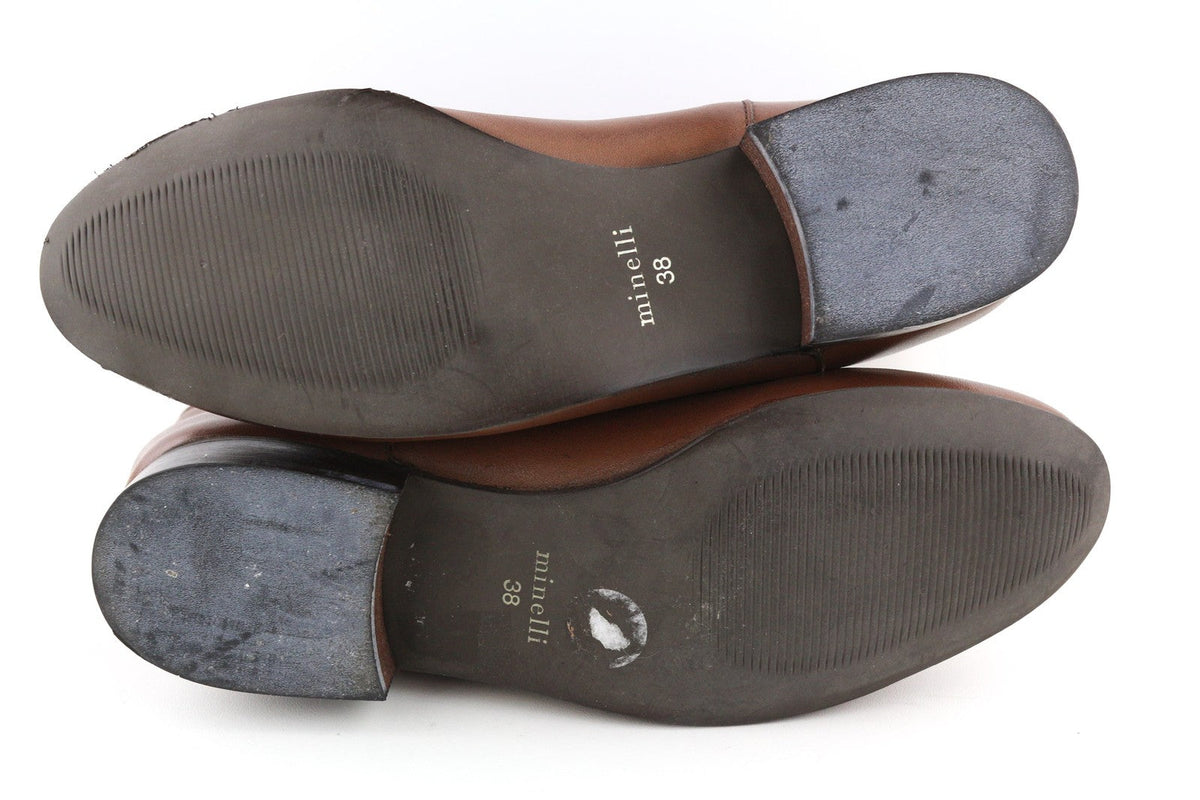 Brązowe skórzane buty