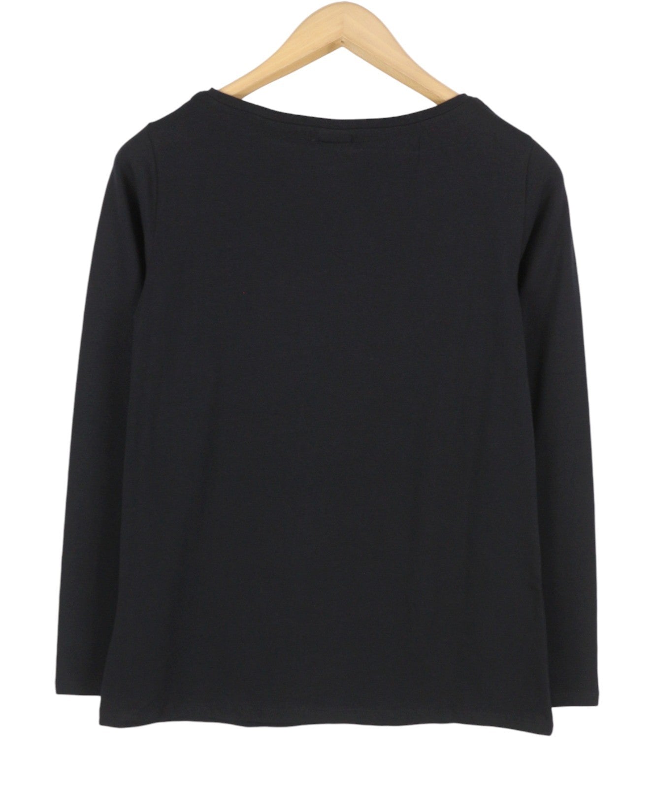 Marina Yachting Camiseta de mujer de algodón negro con cuello redondo y diamantes de imitación