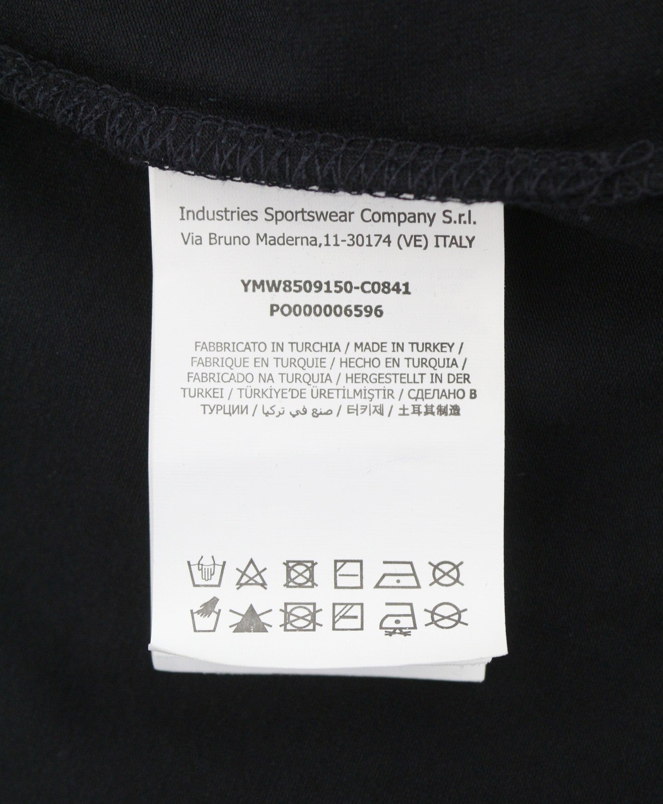 Marina Yachting Camiseta de mujer de algodón negro con cuello redondo y diamantes de imitación