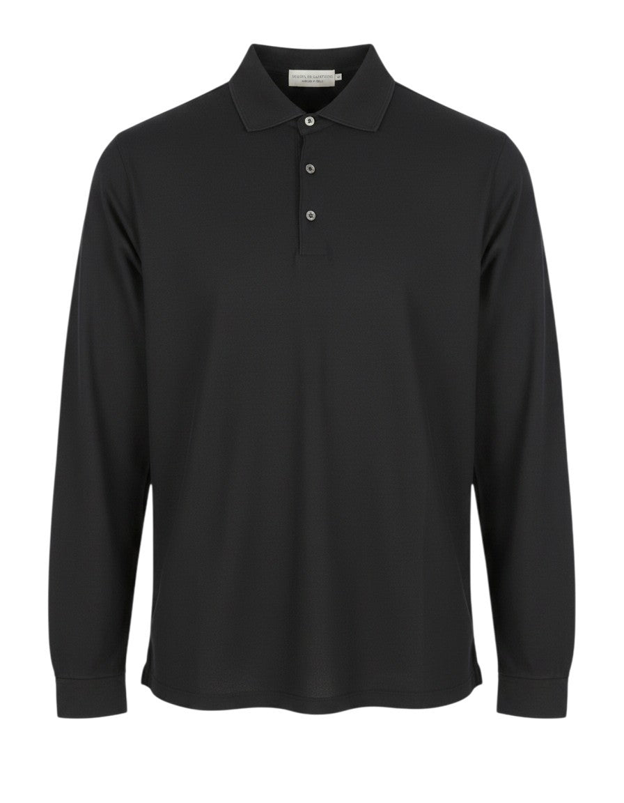 Polo in cotone nero