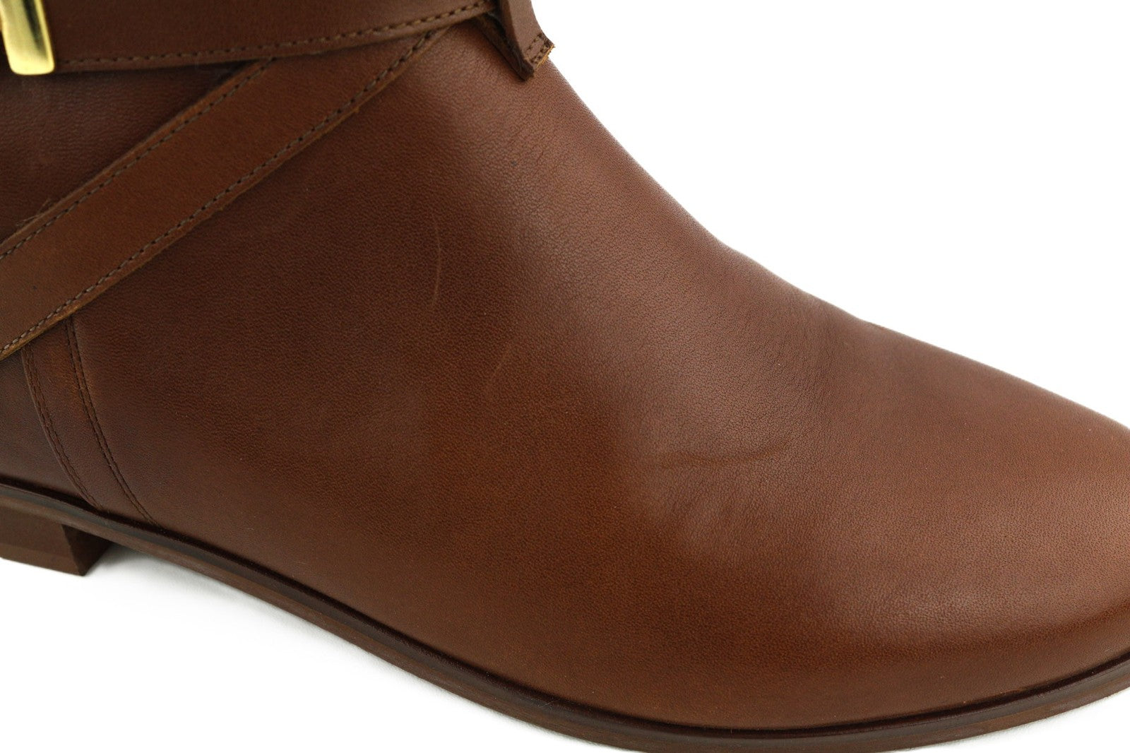 Brązowe skórzane buty