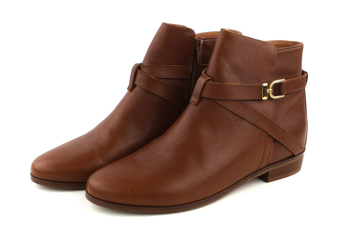 Brązowe skórzane buty