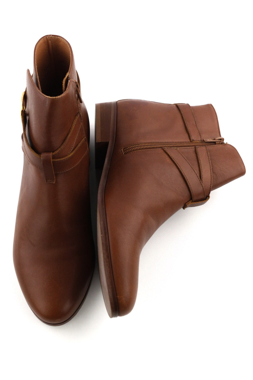 Brązowe skórzane buty