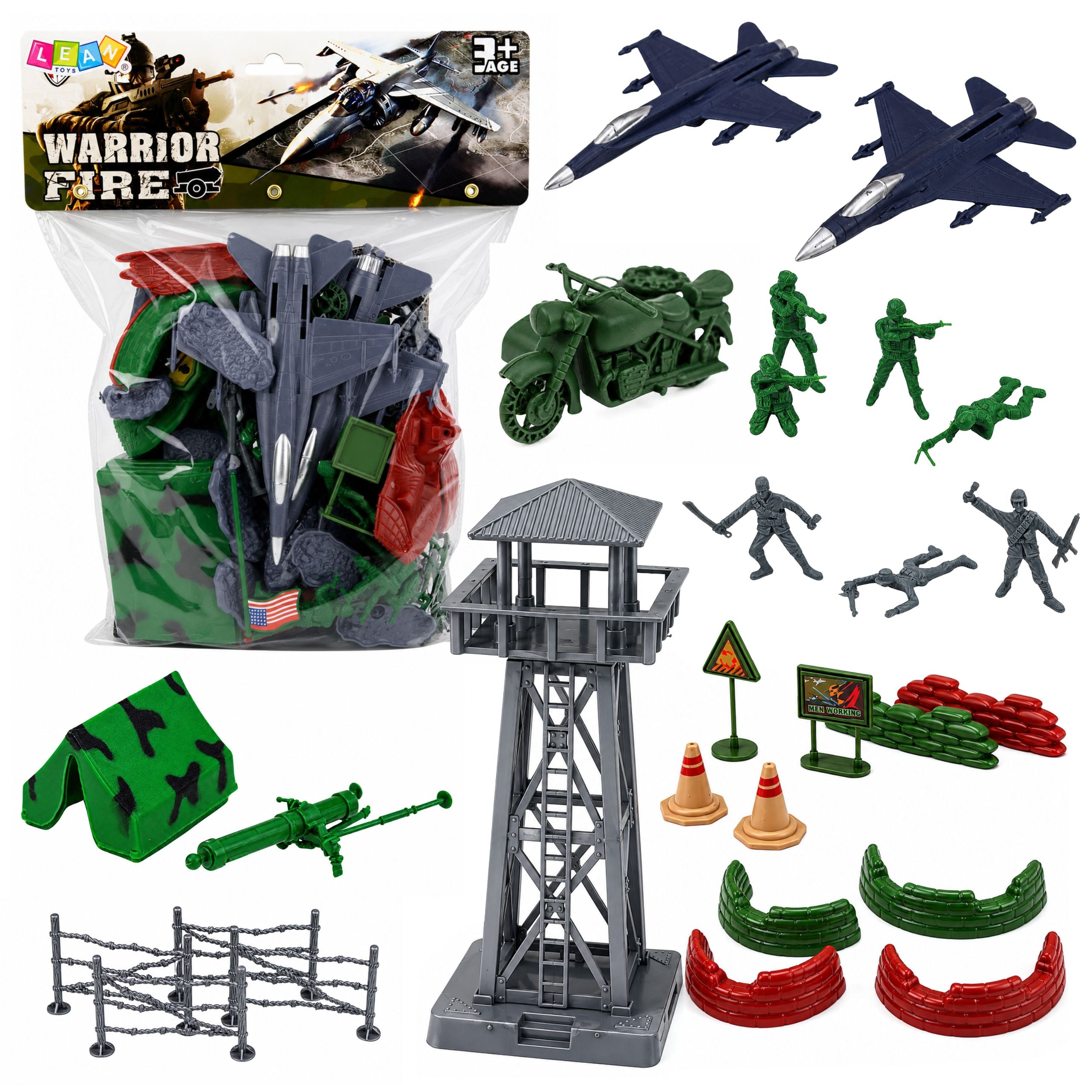 Set Militar Soldados Figuras Vehículos Militares Accesorios Torre 72 Pcs.