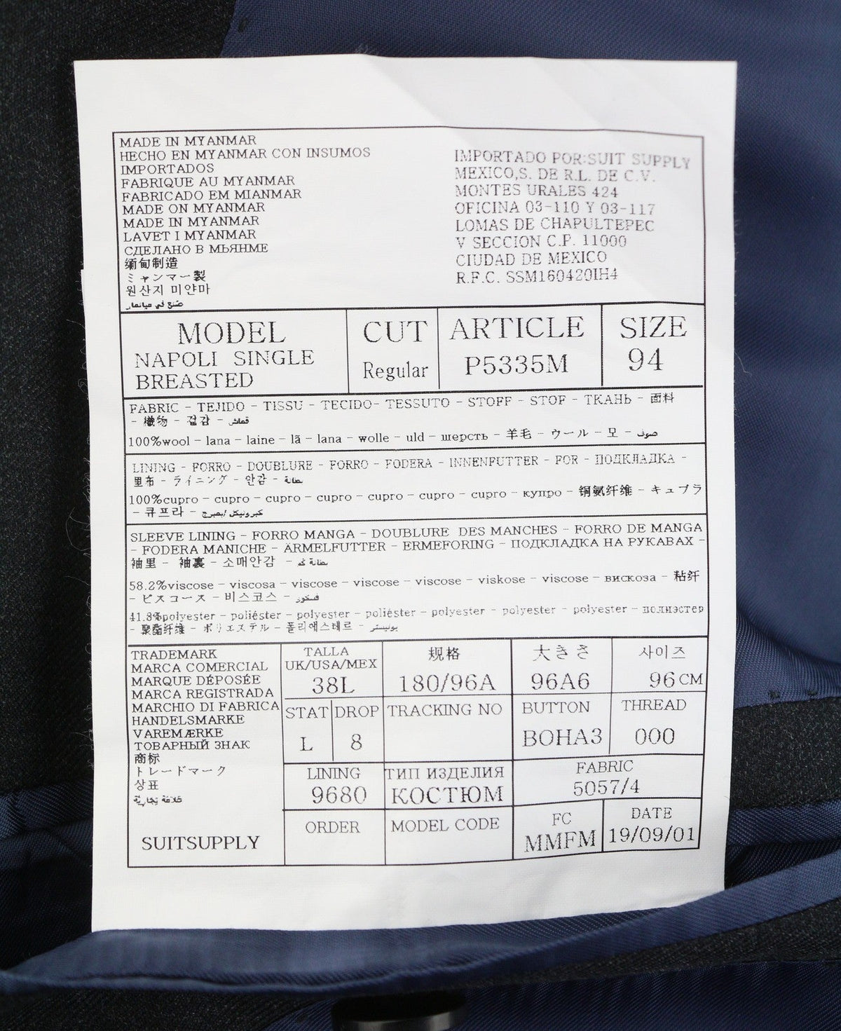 Suit Napoli Single Breasted