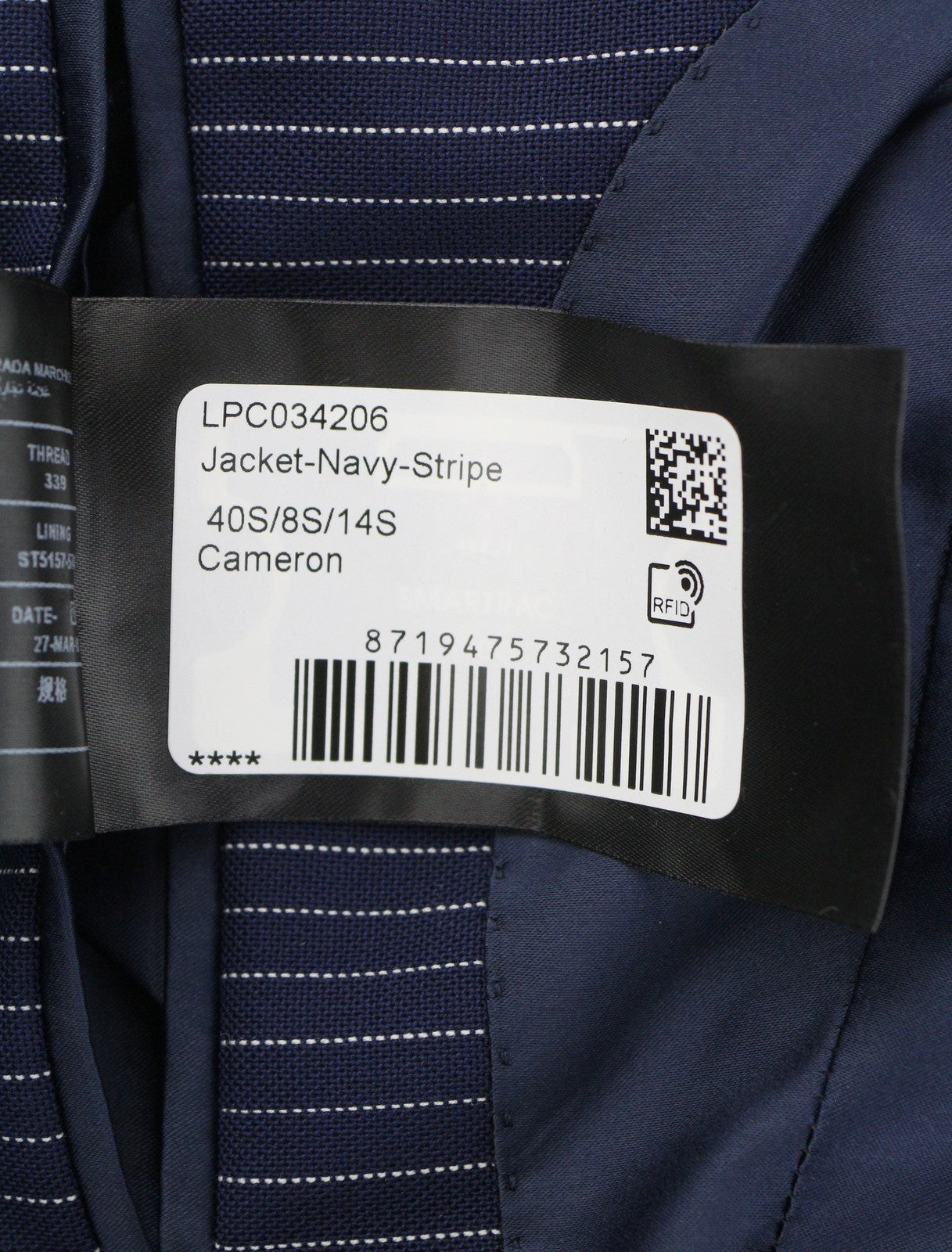 Suistudio Women Blazer Cameron Eu40s Blue Wool Pinstriped Single Breasted