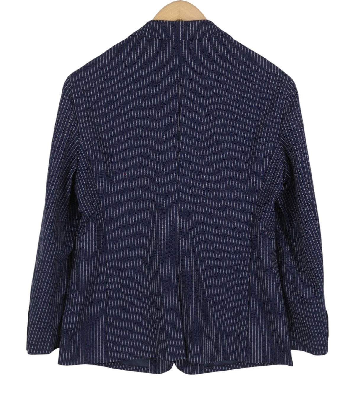 Suistudio Women Blazer Cameron Eu40s Blue Wool Pinstriped Single Breasted
