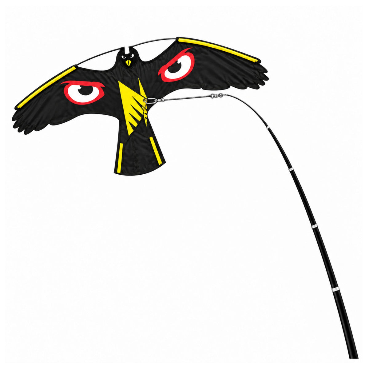 Bird Scarer Kite Predator Black Hawk 120 Cm Mast 4m
