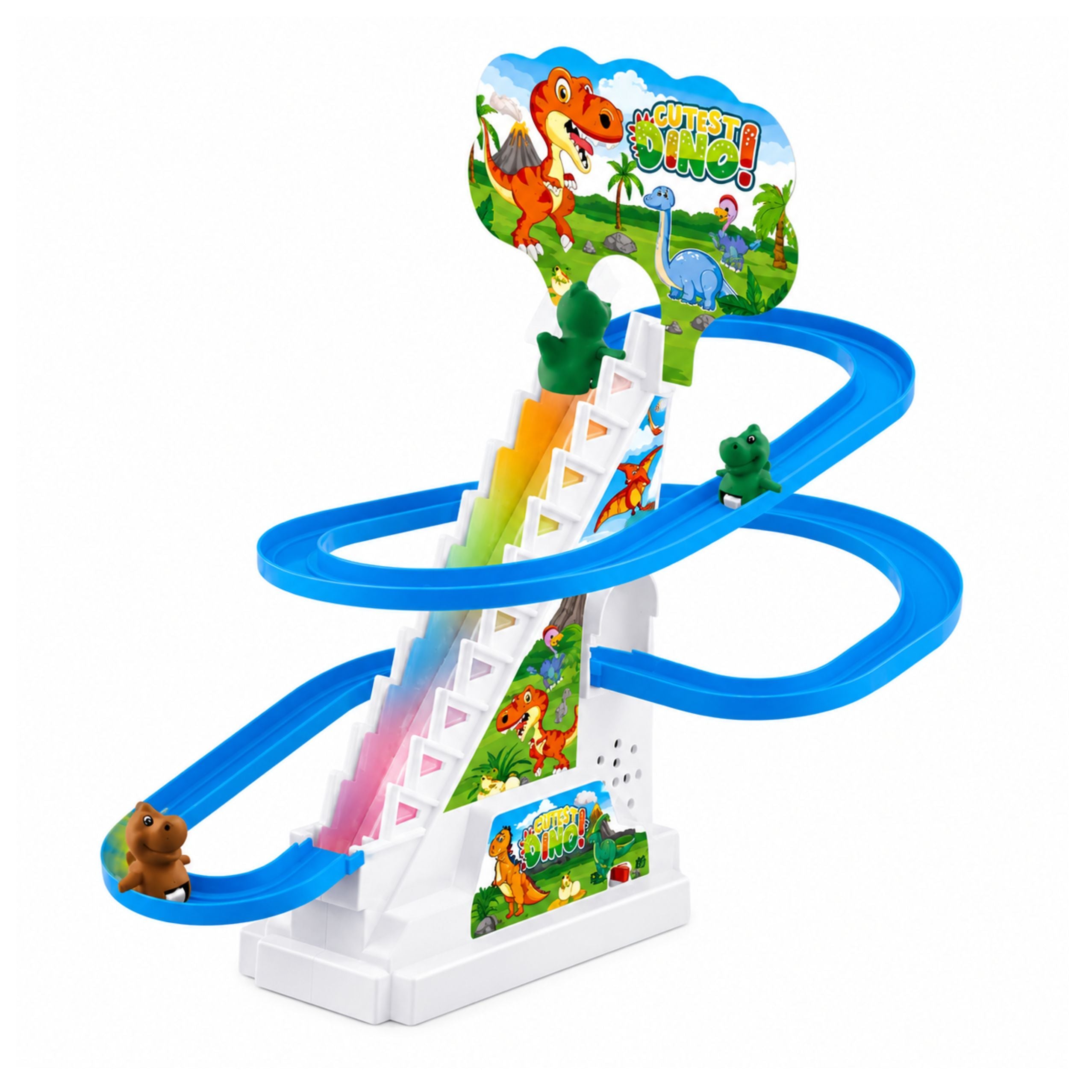Spor Dinosaur Slide Flytte Trapper Figurer Lys Lyde