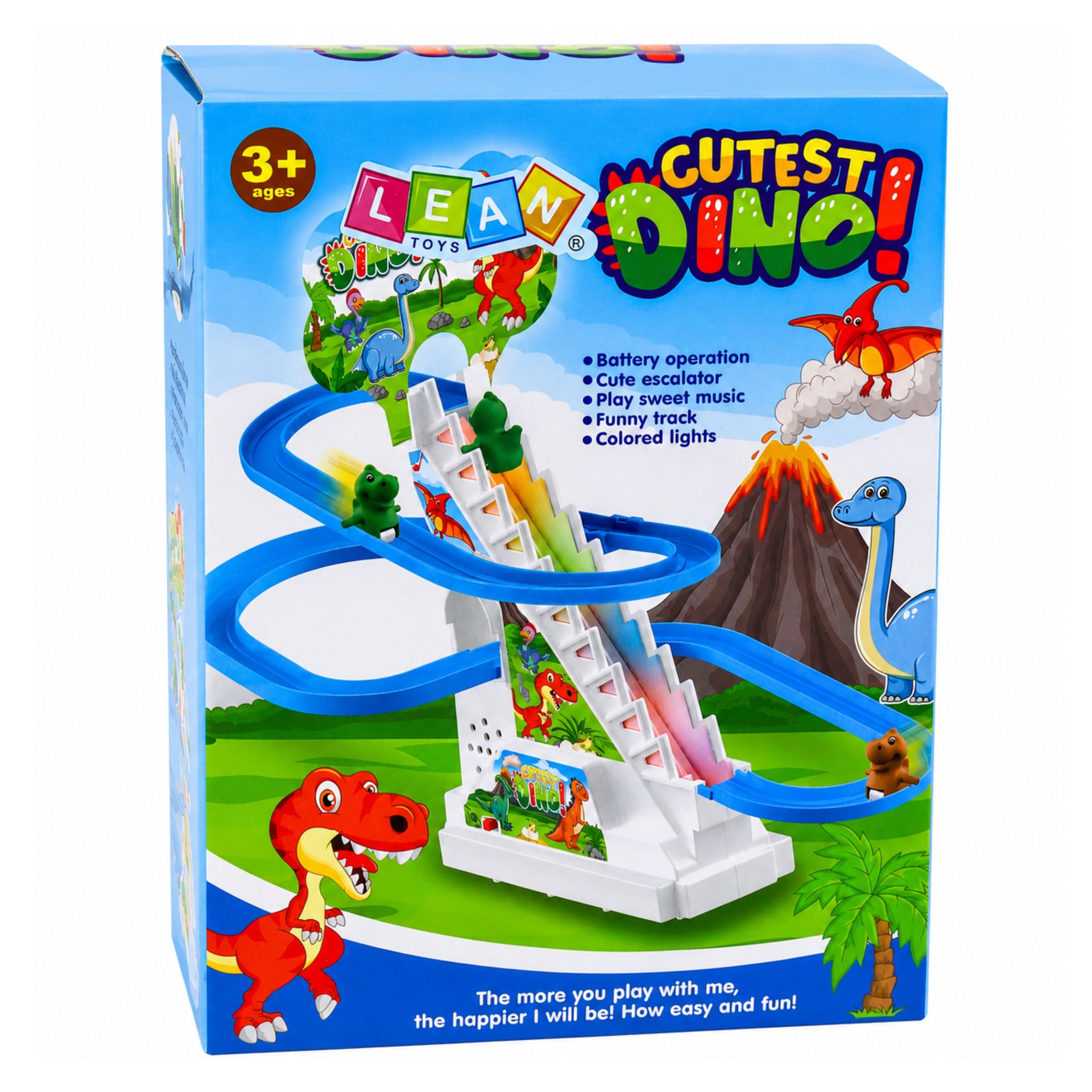 Spor Dinosaur Slide Flytte Trapper Figurer Lys Lyde