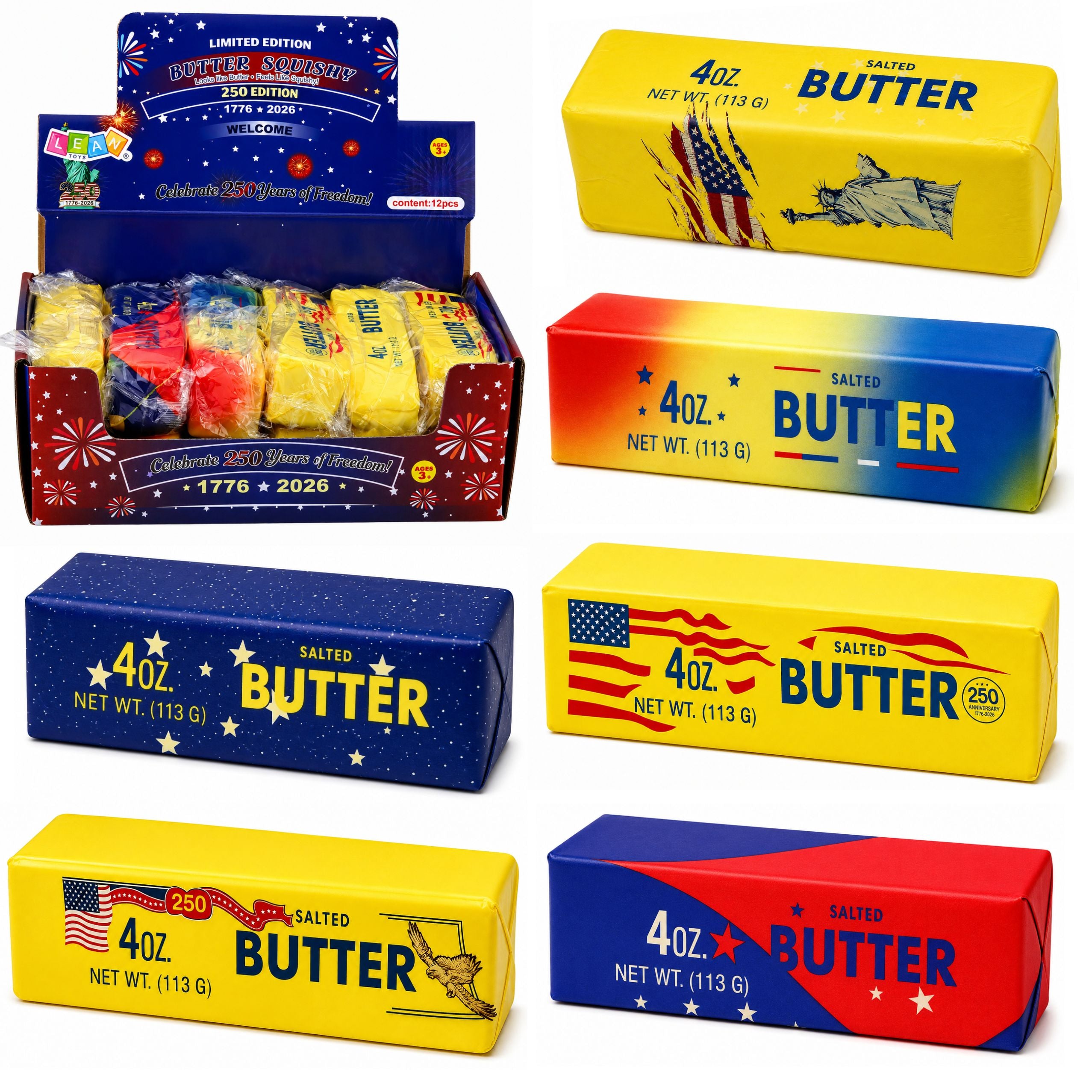 Squishy Butter Cube Usa duftende skumsmør Squishy 13,5 Cm