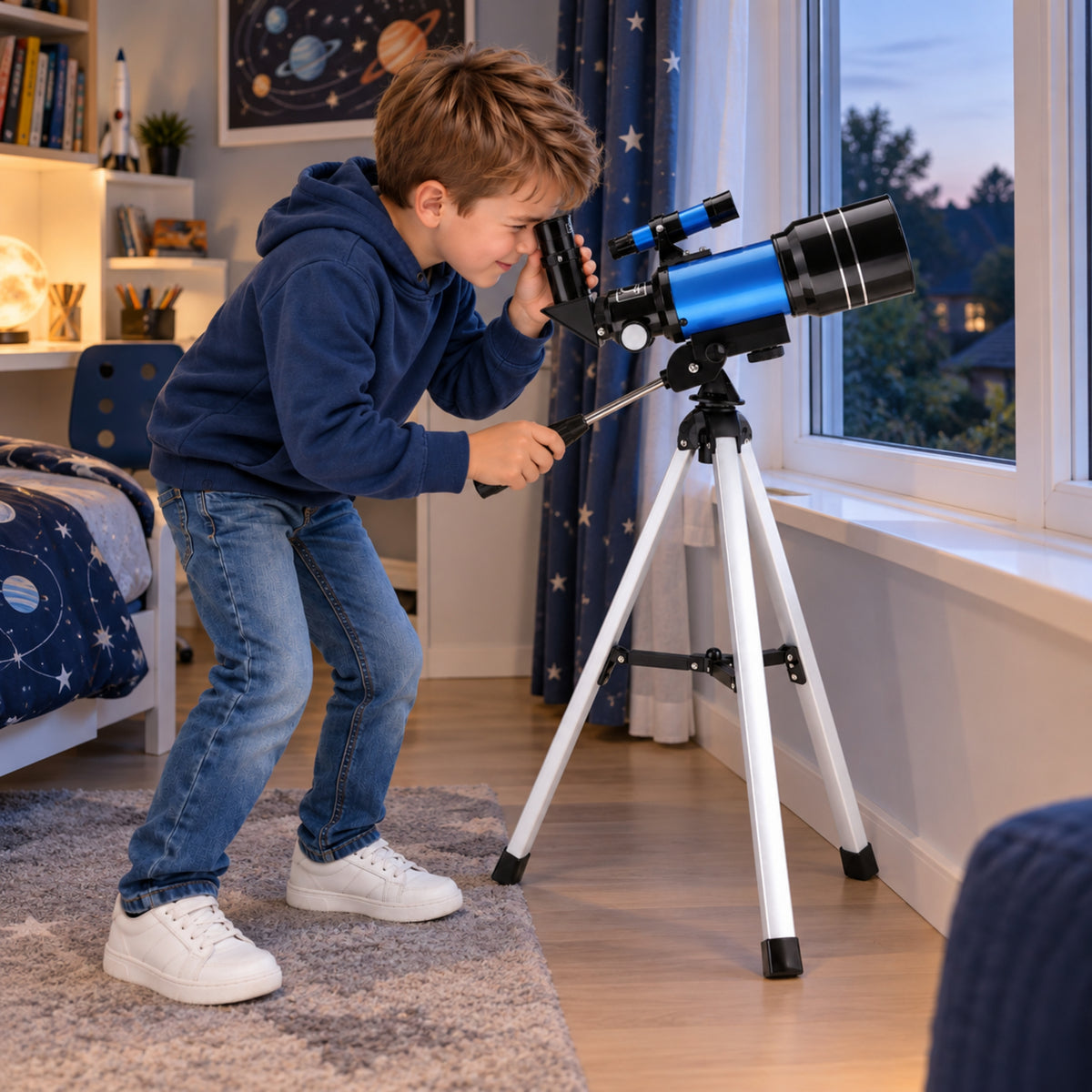 Astronomical Telescope For Kids With Tripod – Blue 150x Magnification