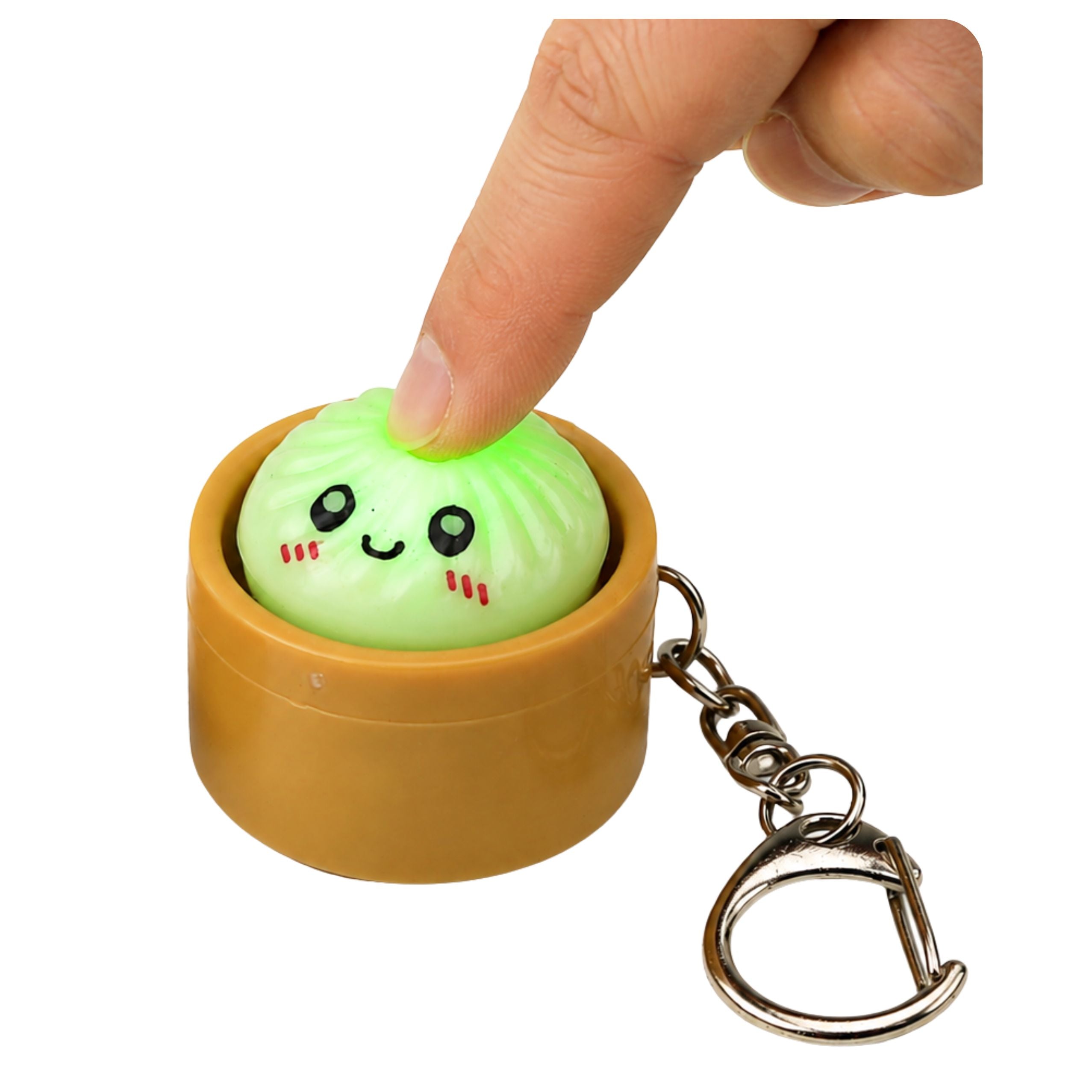 Dumpling In A Basket Keychain Glowing Led Dumpling For Keychain Backpack 3.5 Cm