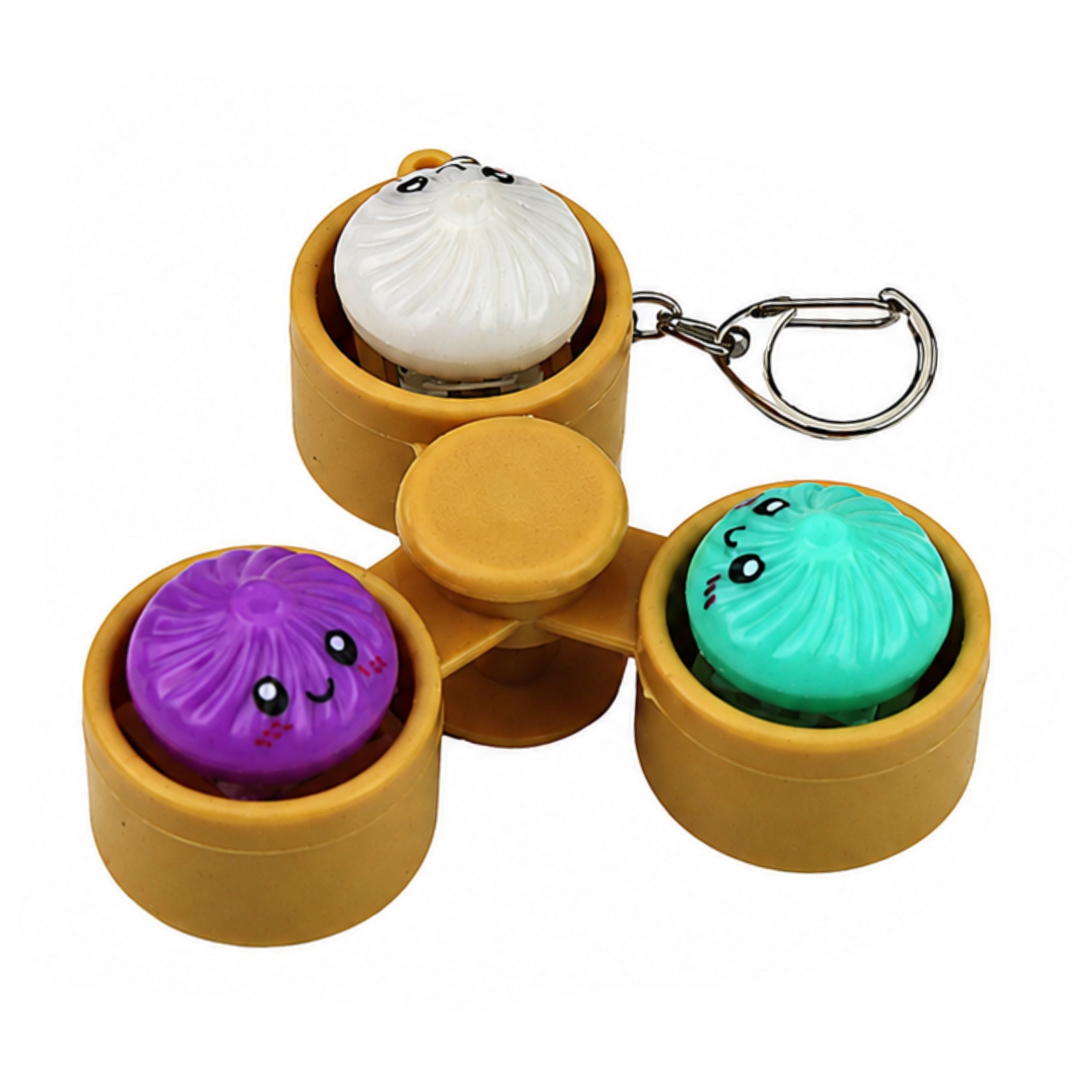 Dumplings In A Basket Keychain Glowing Led Dumpling Fidget Spinner 8.5 Cm