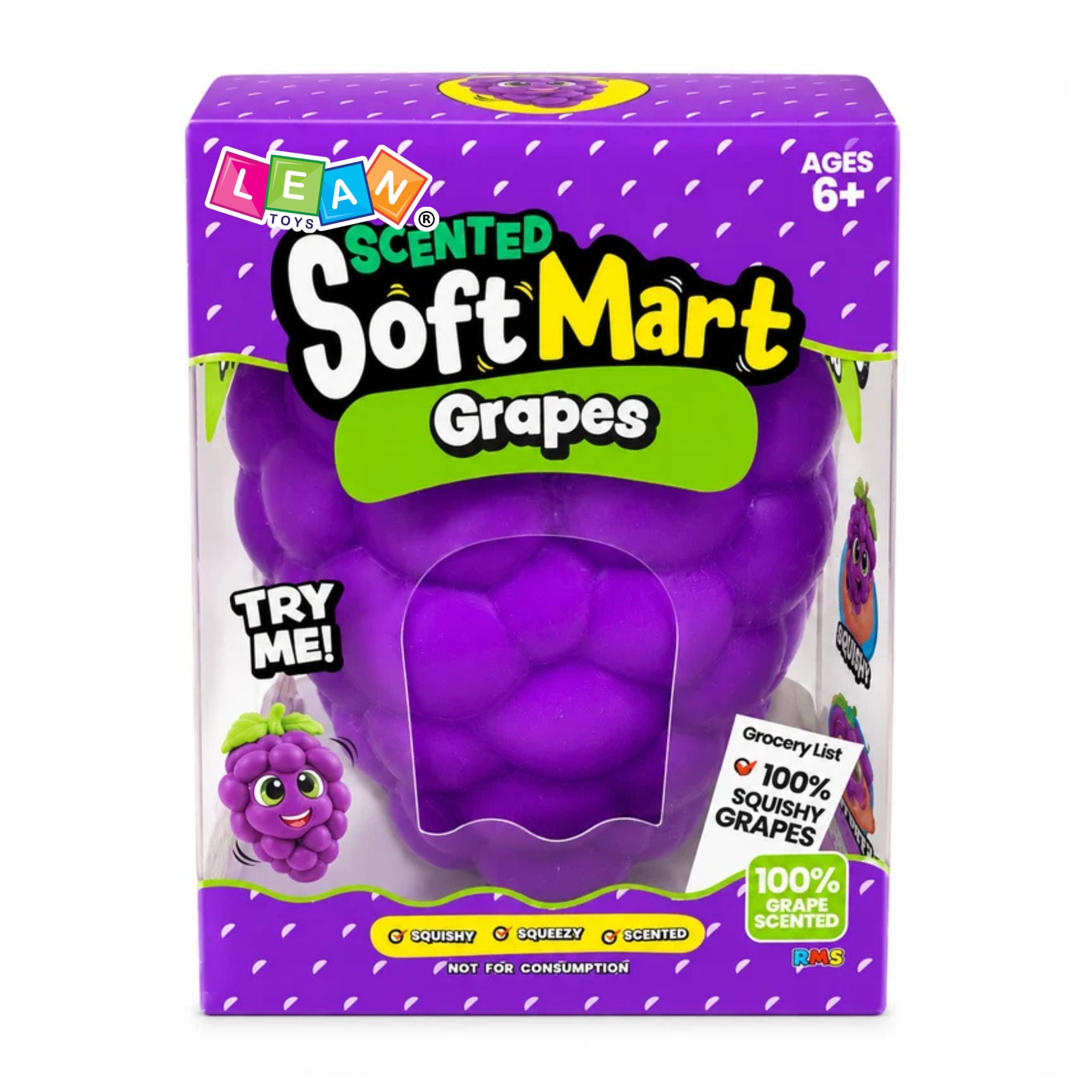 Large Anti-stress Squishy Fruit Grape Squeezable Purple 20cm