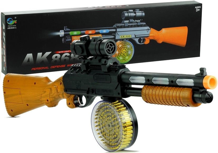 Machine Gun Weapon Ak 868-1 Shines & Plays 60 Cm