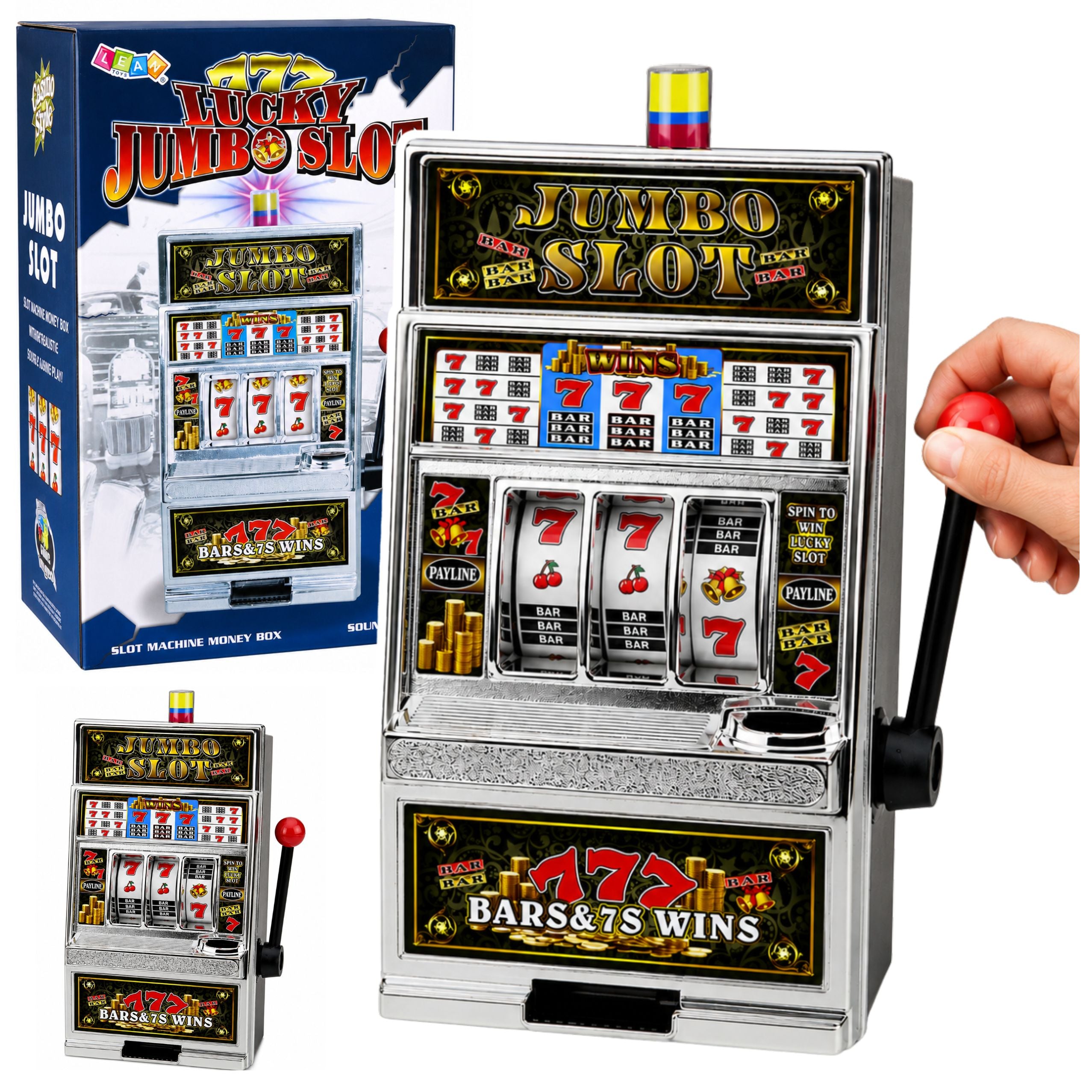 Stort Slot Machine Casino Med Sounds Money Bank