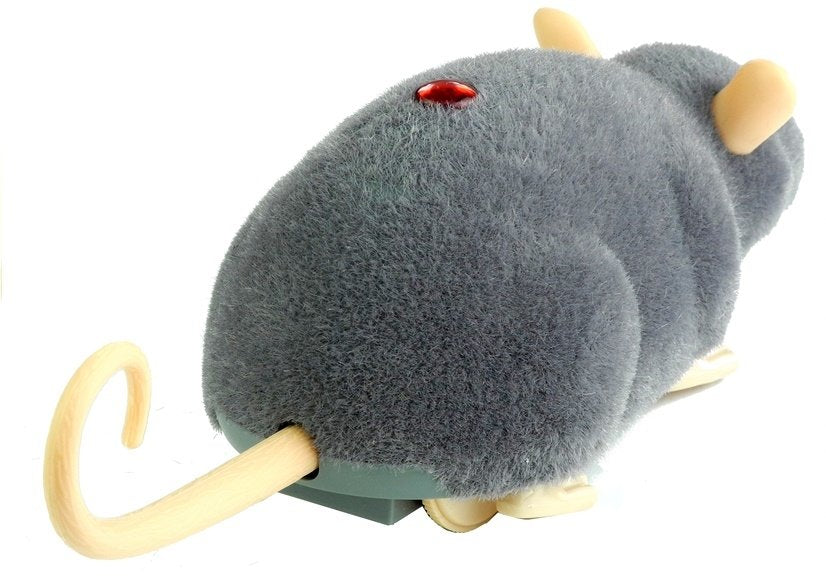 Big Rc Mouse Toy On Wheels Grey- Make A Prank