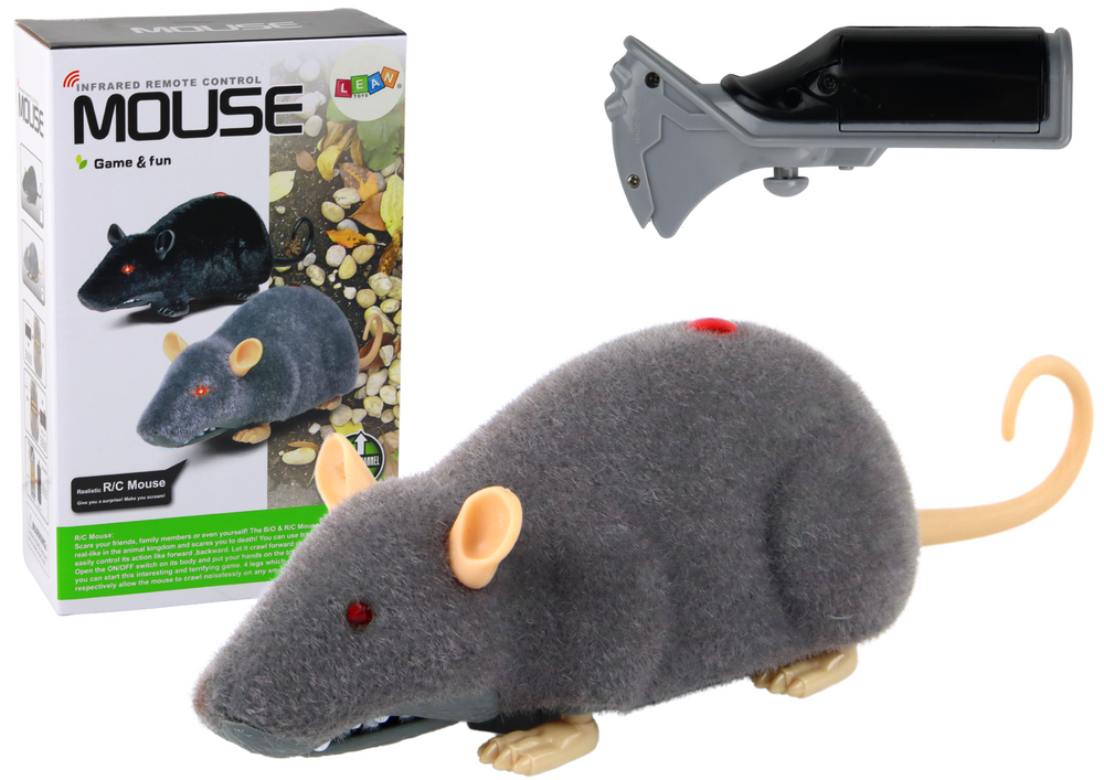 Big Rc Mouse Toy On Wheels Grey- Make A Prank