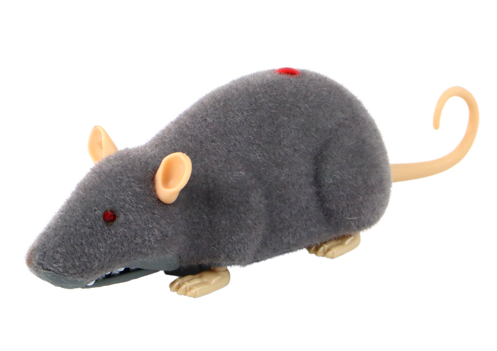 Big Rc Mouse Toy On Wheels Grey- Make A Prank